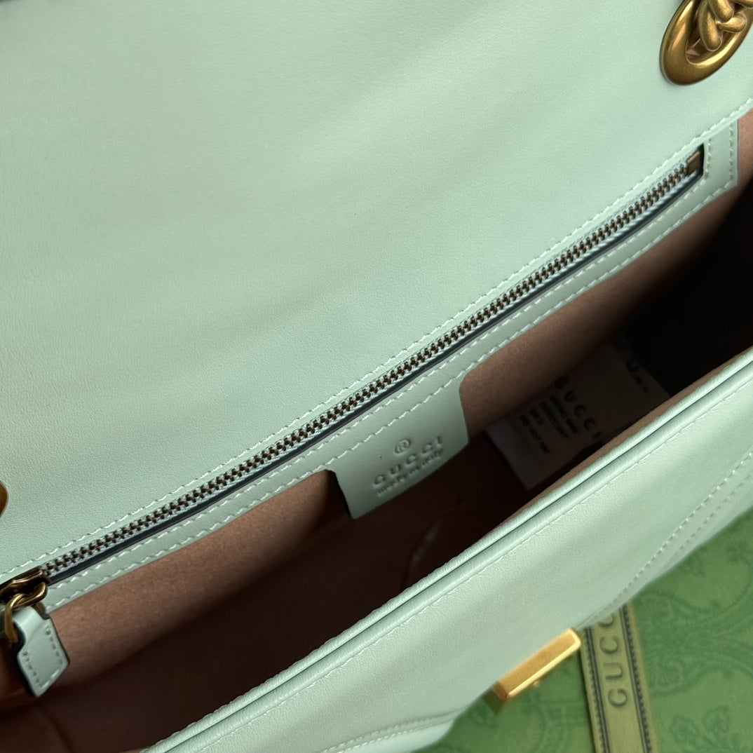 gg marmont 26cm turquoise calfskin gold hardware mysite