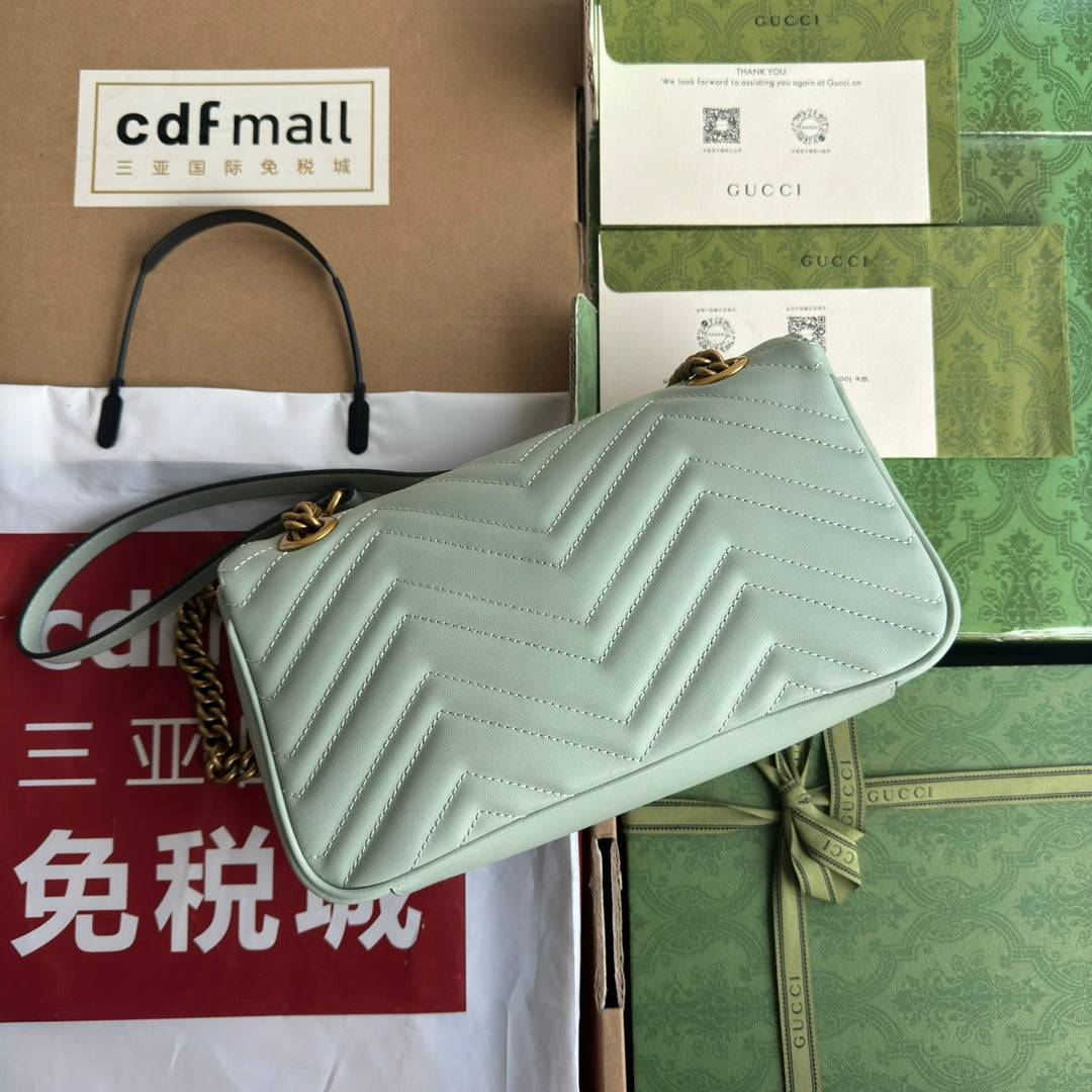 gg marmont 26cm turquoise calfskin gold hardware mysite