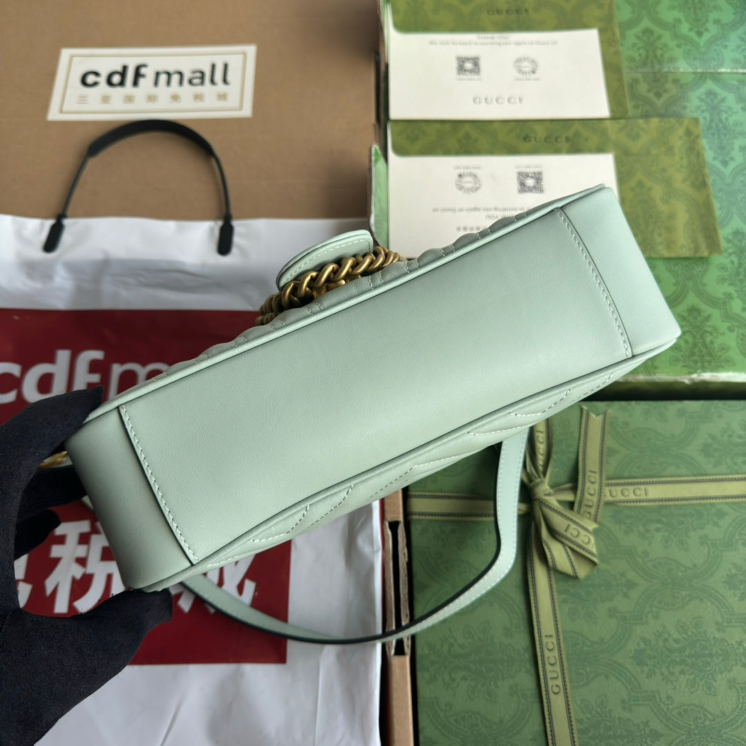 gg marmont 26cm turquoise calfskin gold hardware mysite