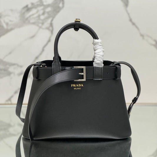 TOTE BAG WITH BELT 32 IN BLACK IMPORTED CALFSKIN mysite