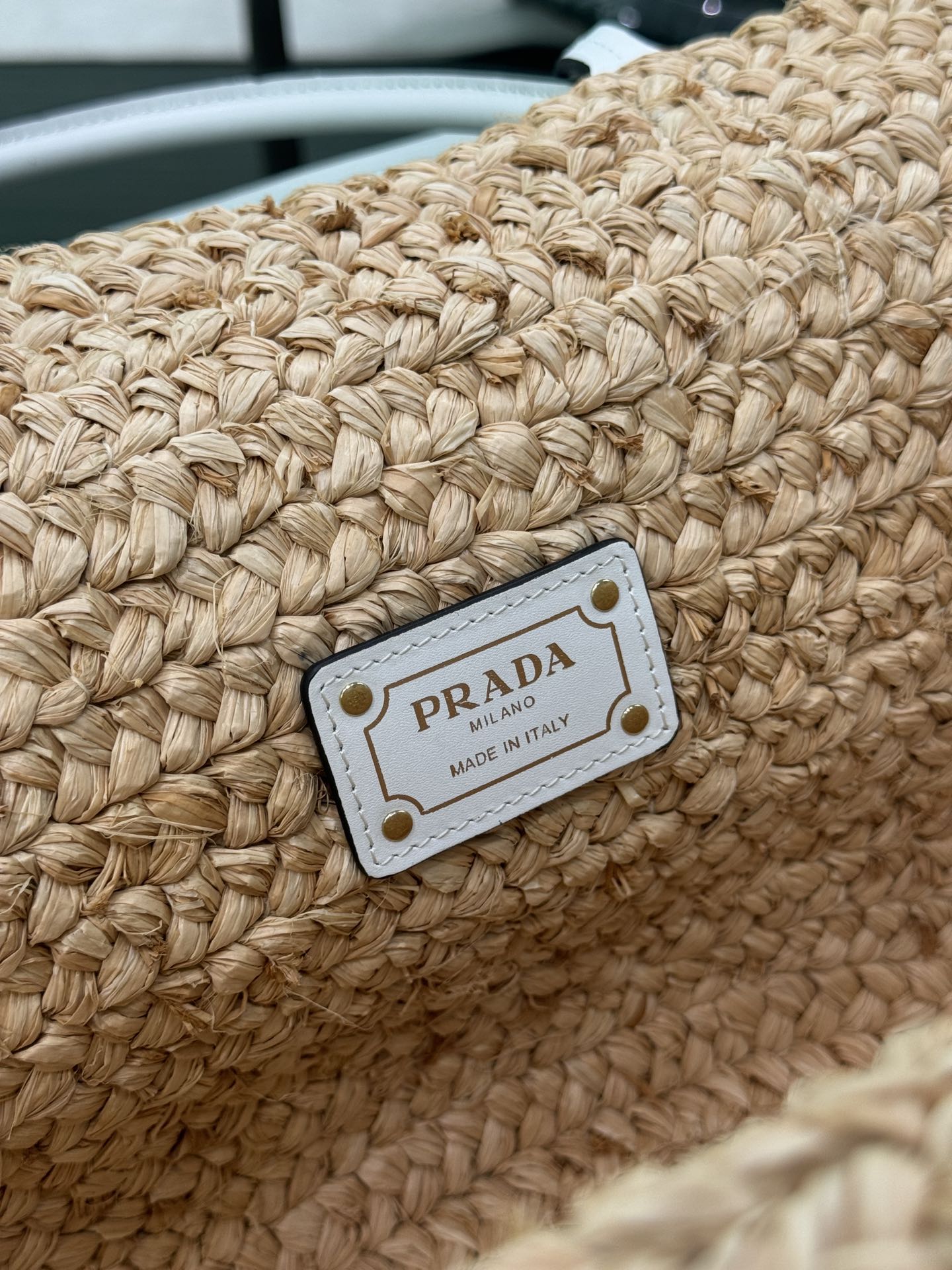 LARGE TOTE BAG 56 IN BEIGE RAFFIA GRASS AND WHITE CALFSKIN TRIM mysite