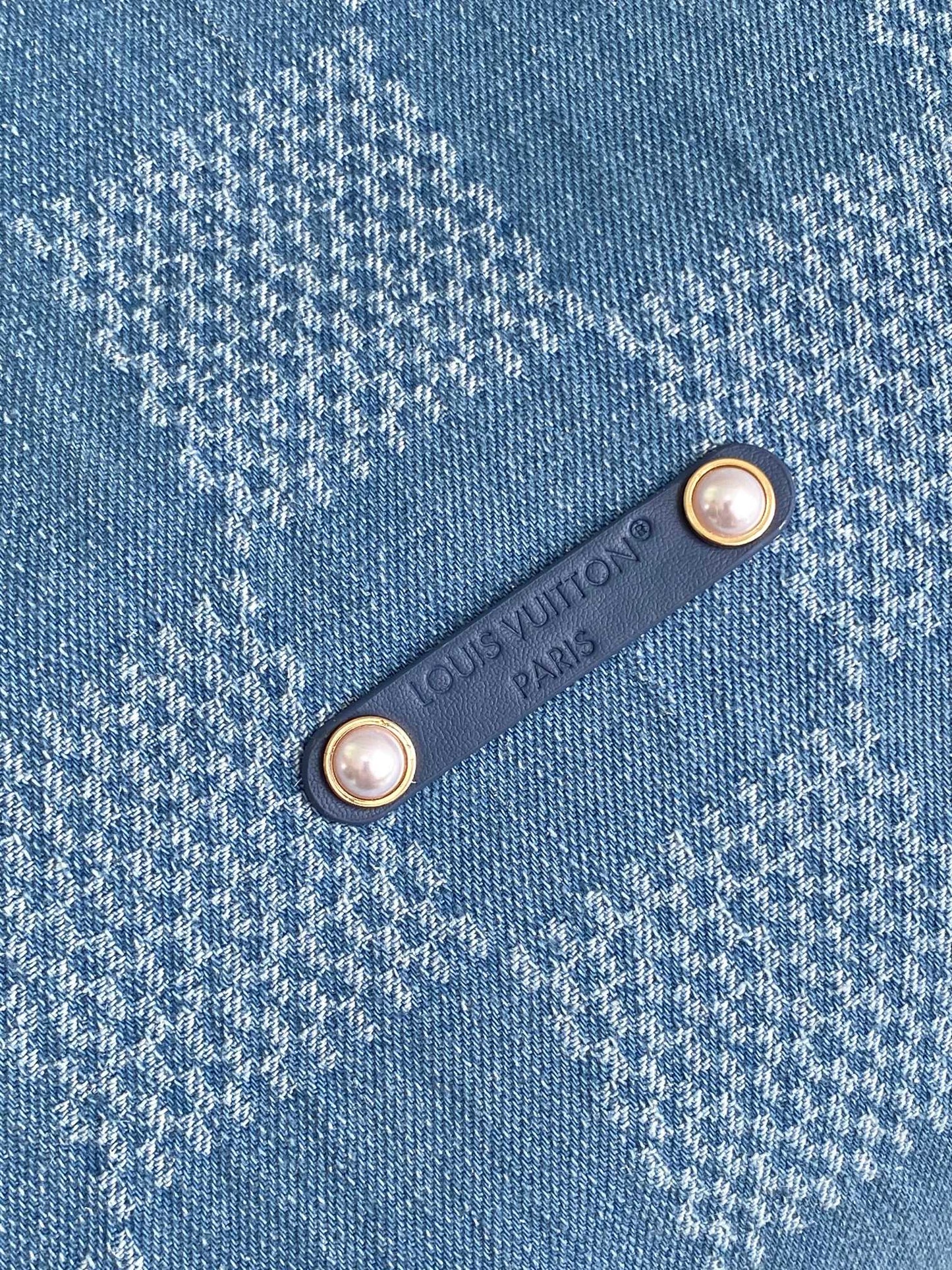 LV Vagabond Hobo 38cm Blue Cotton with 3D Damier Denim GHW mysite