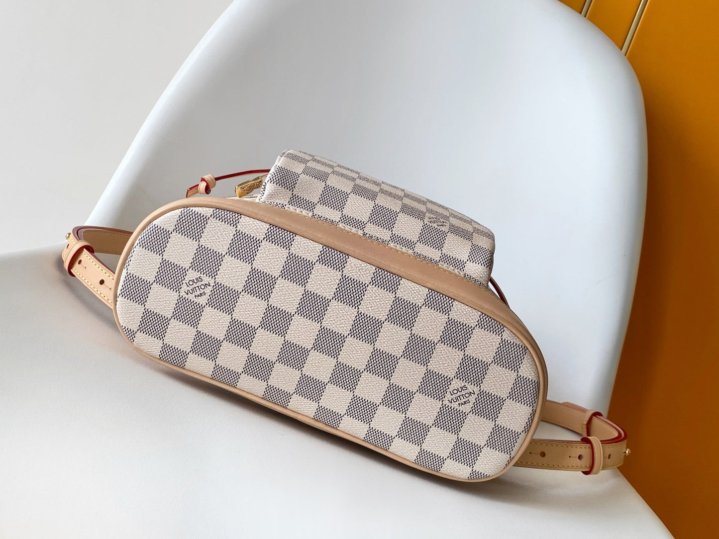 LV Montsouris PM Backpack Beige Damier Azur Pattern Canvas GHW mysite