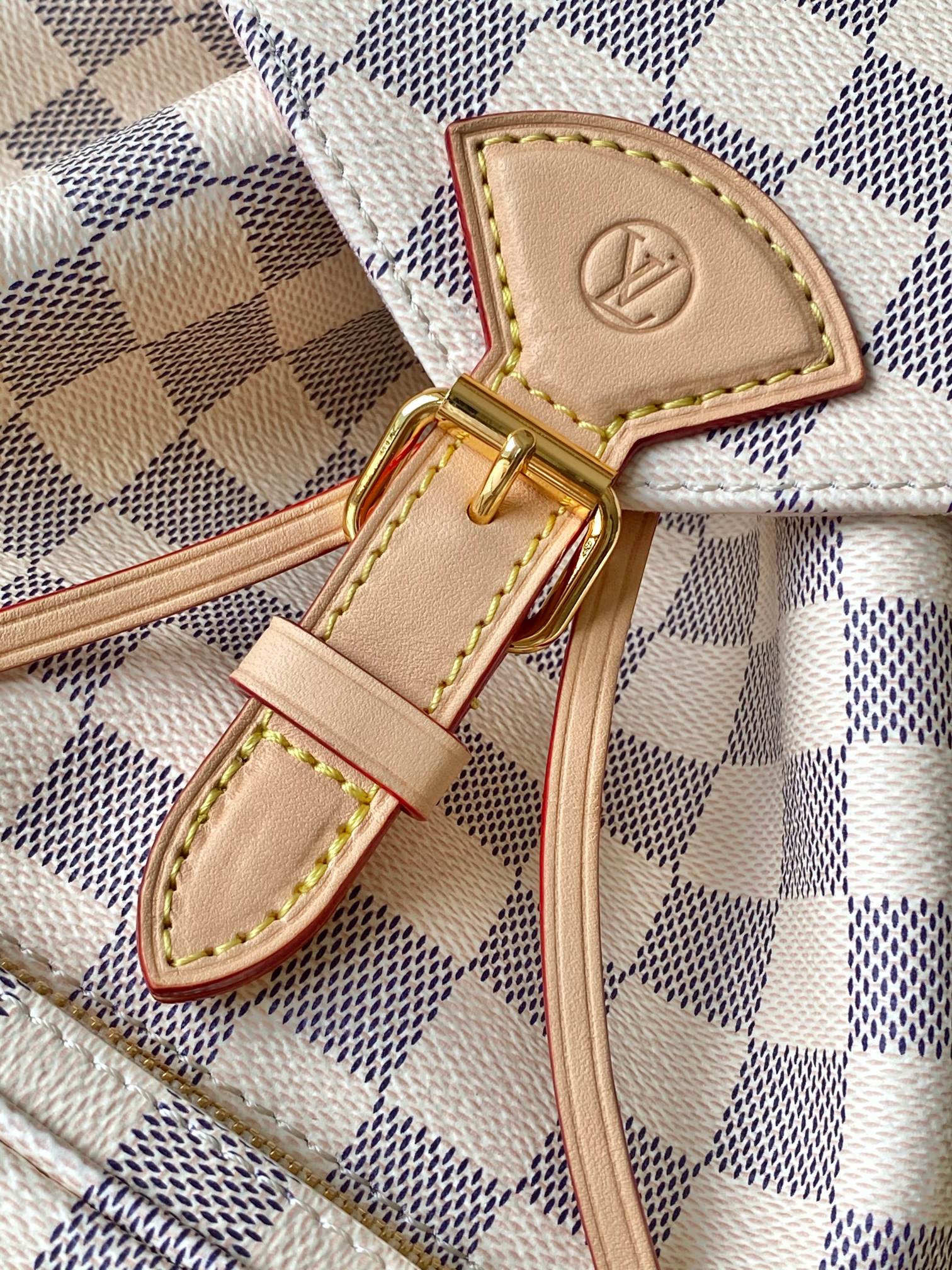 LV Montsouris PM Backpack Beige Damier Azur Pattern Canvas GHW mysite