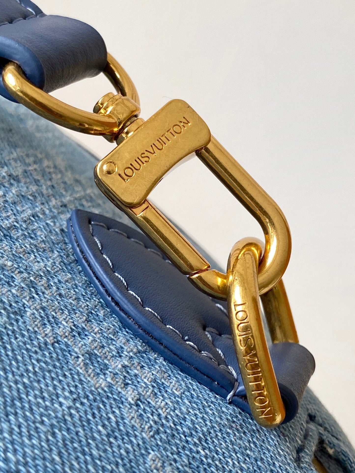 LV Speedy 18 Bandoulière Blue Cotton with 3D Damier Denim GHW mysite