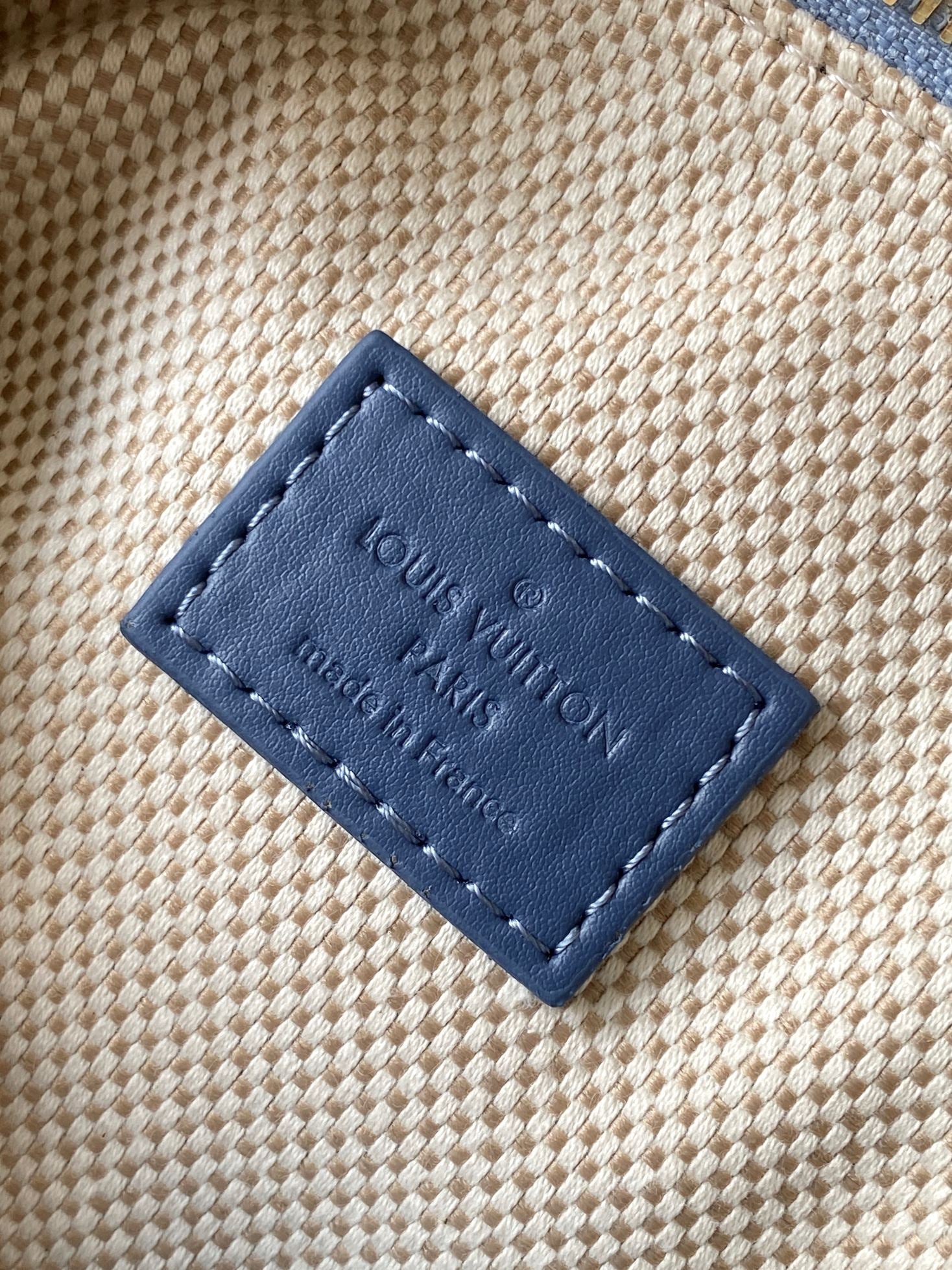 LV Speedy 18 Bandoulière Blue Cotton with 3D Damier Denim GHW mysite