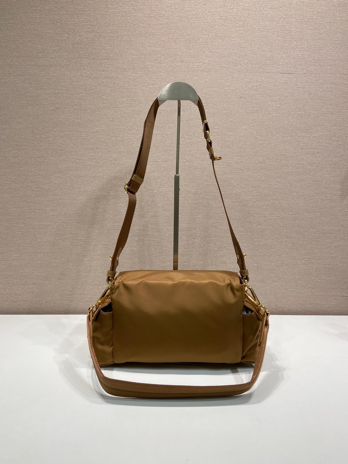 PRA Shoulder Bag Brown Re-Nylon and Saffiano Leather mysite