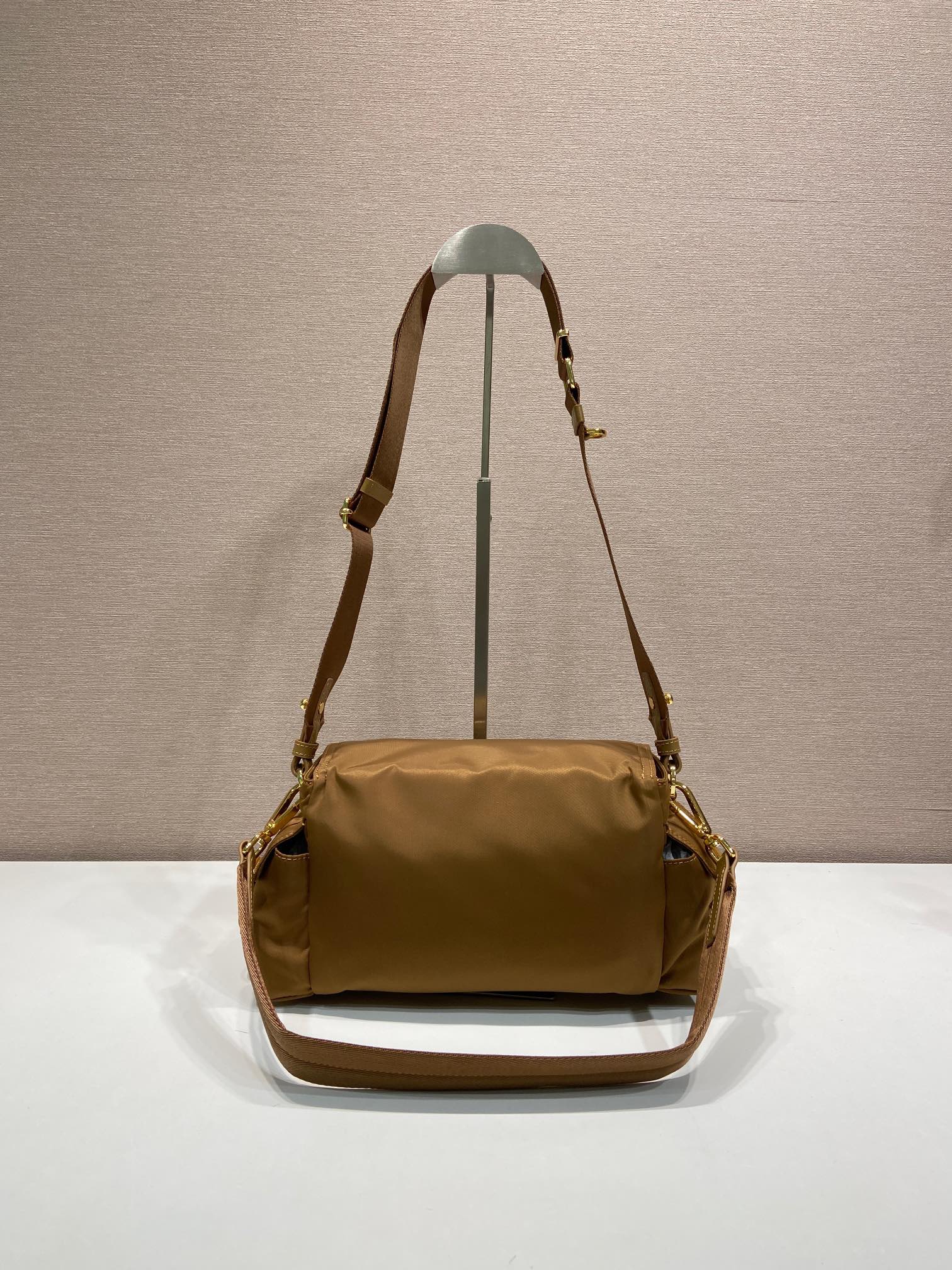 PRA Shoulder Bag Brown Re-Nylon and Saffiano Leather mysite
