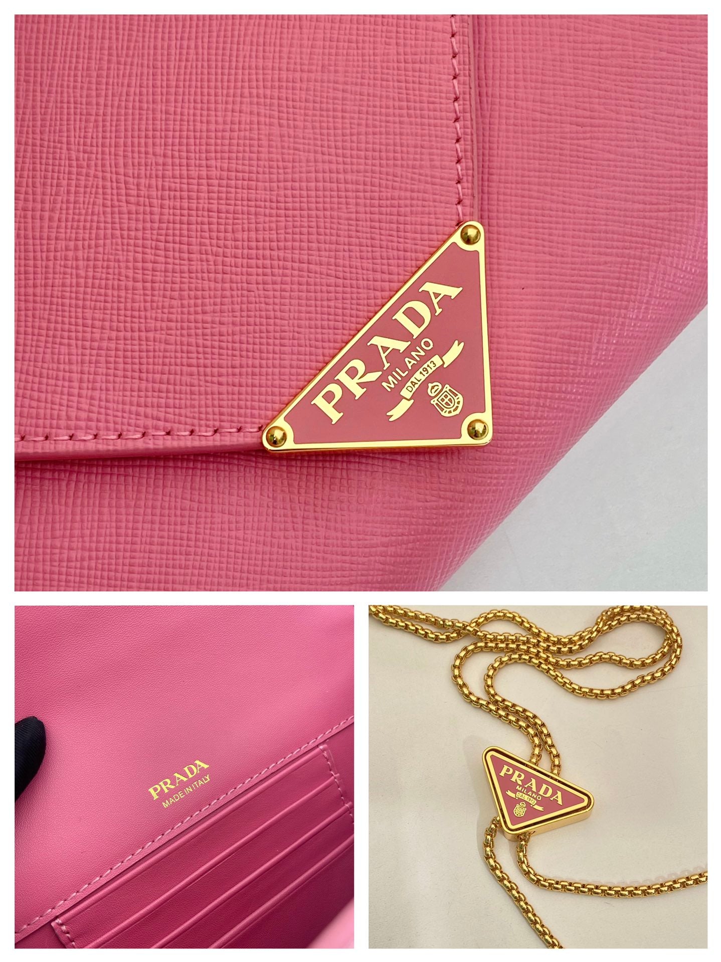 PRA Cross pattern envelope bag pink leather 341153 mysite
