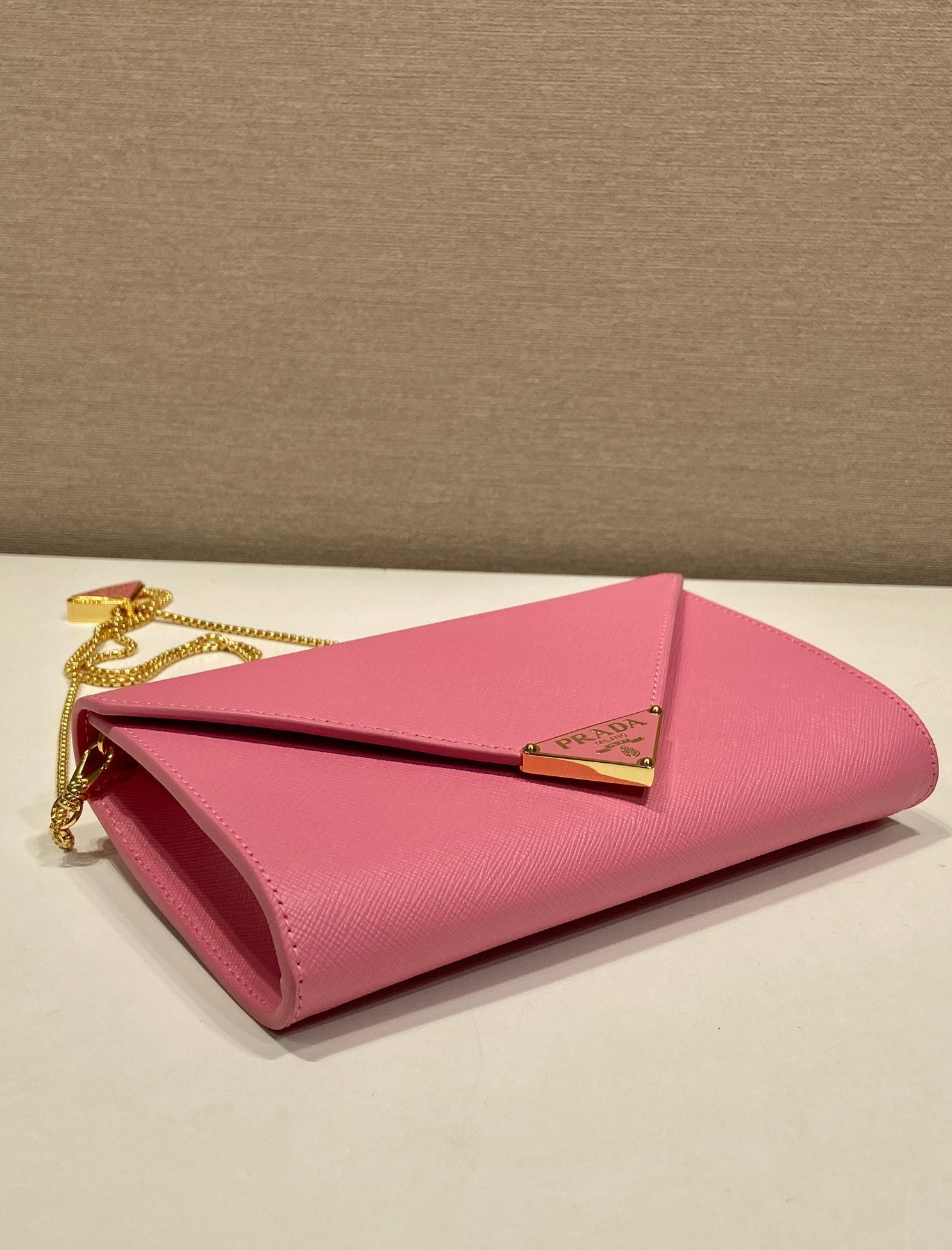 PRA Cross pattern envelope bag pink leather 341153 mysite