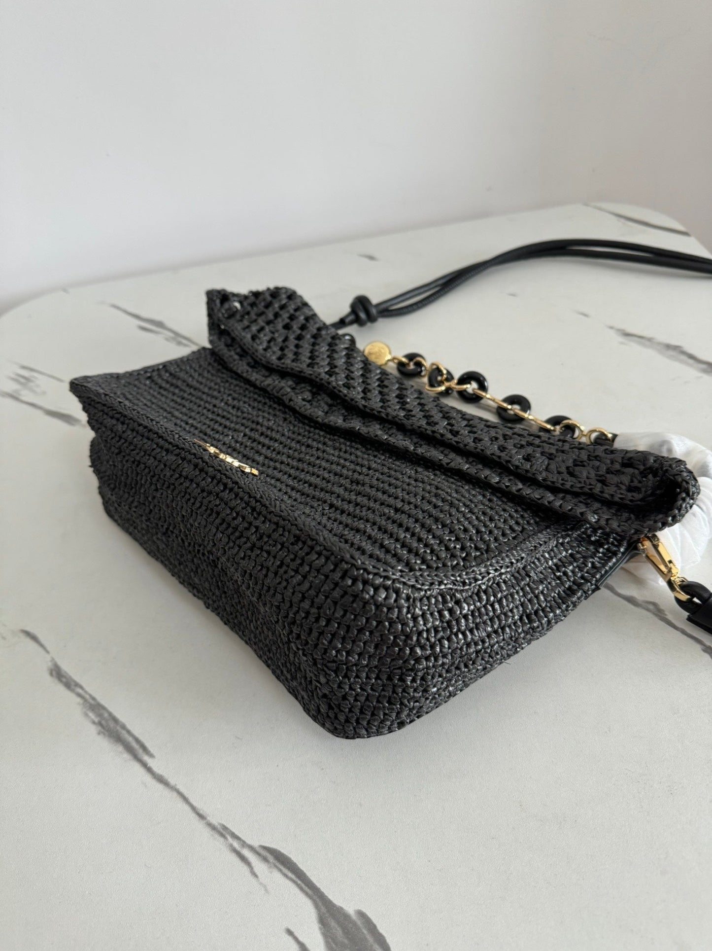 Loewe Medium Ola Bag 26 Black Raffia mysite