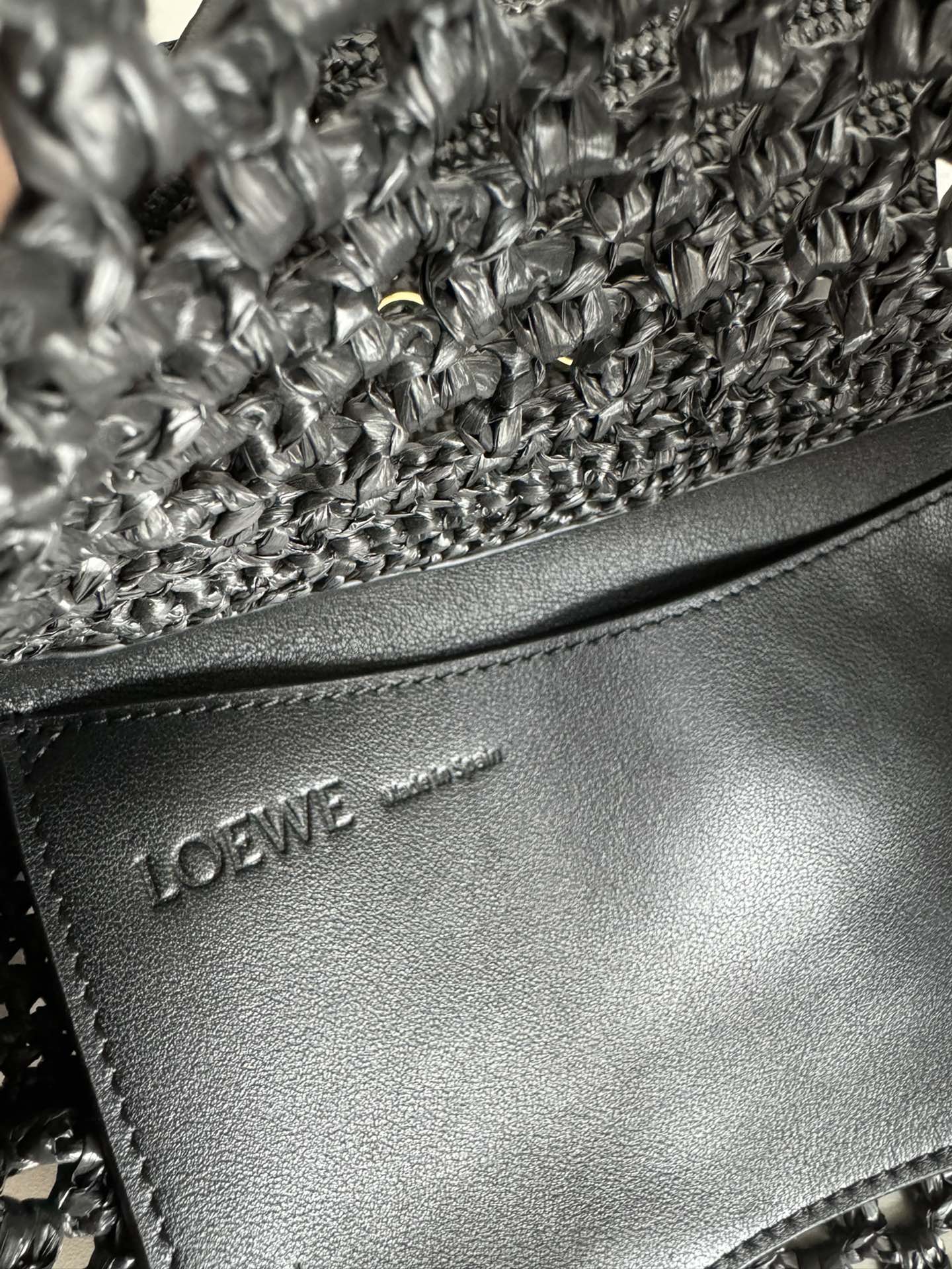 Loewe Medium Ola Bag 26 Black Raffia mysite