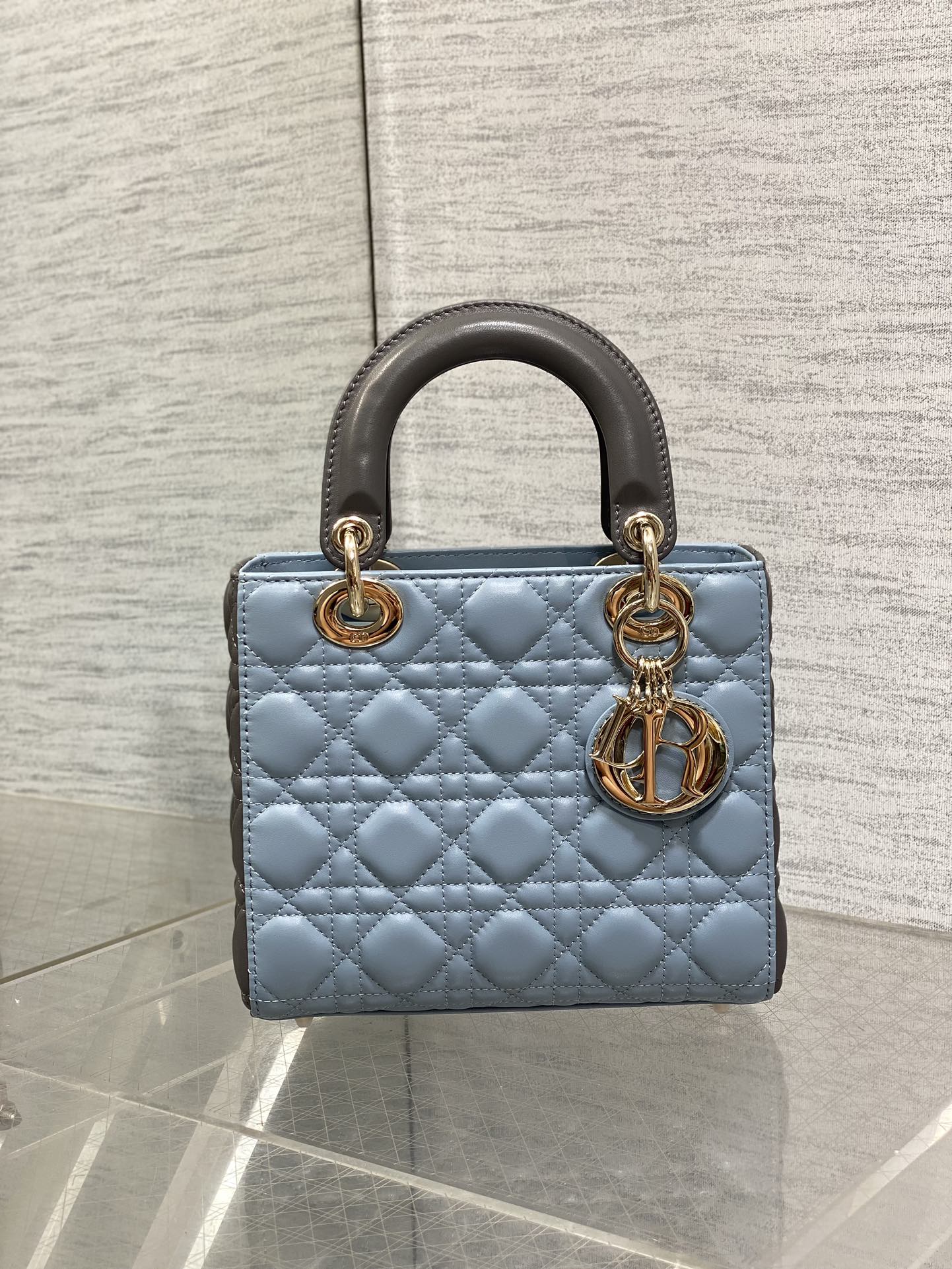 CD Lady Dior Bag Blue Grey Sheepskin 214235 mysite