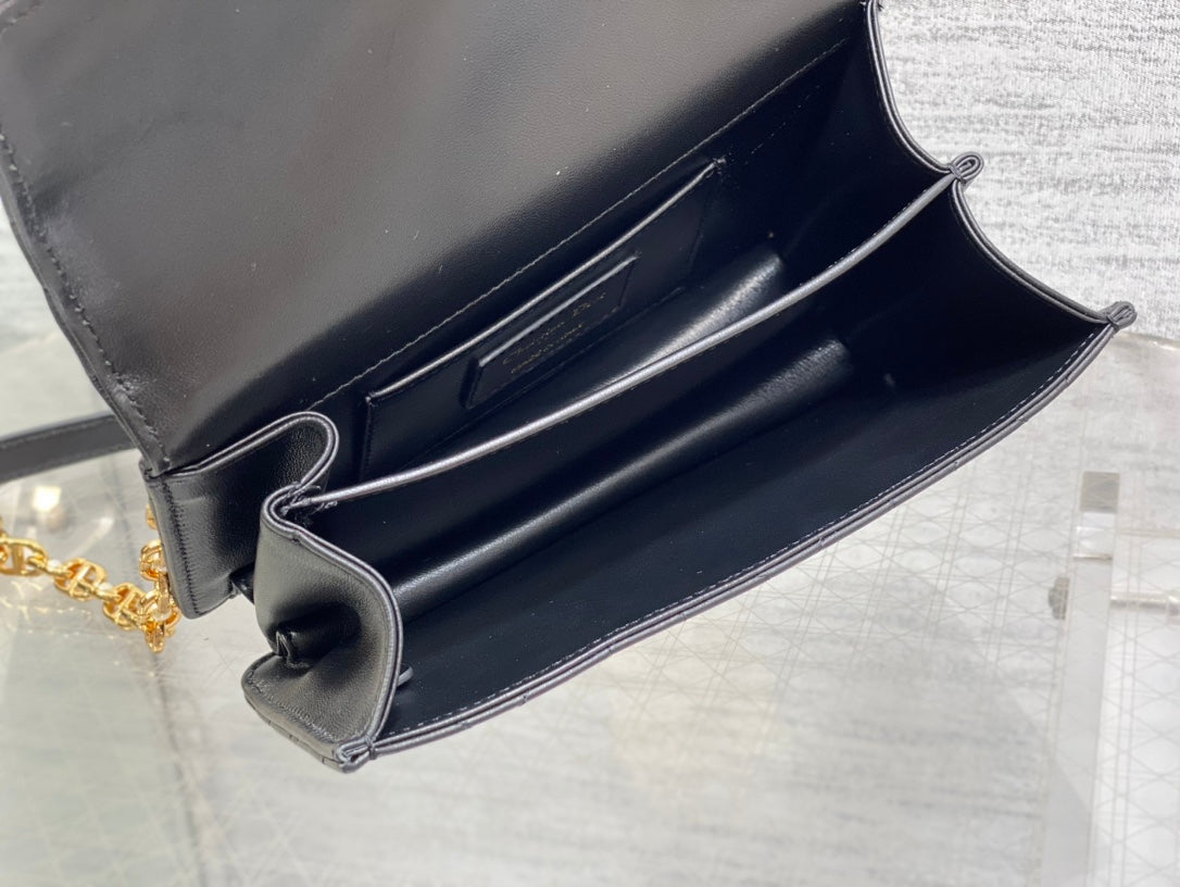 CD Macrocannage Ange Shoulder Bag 20 Black Calfskin mysite