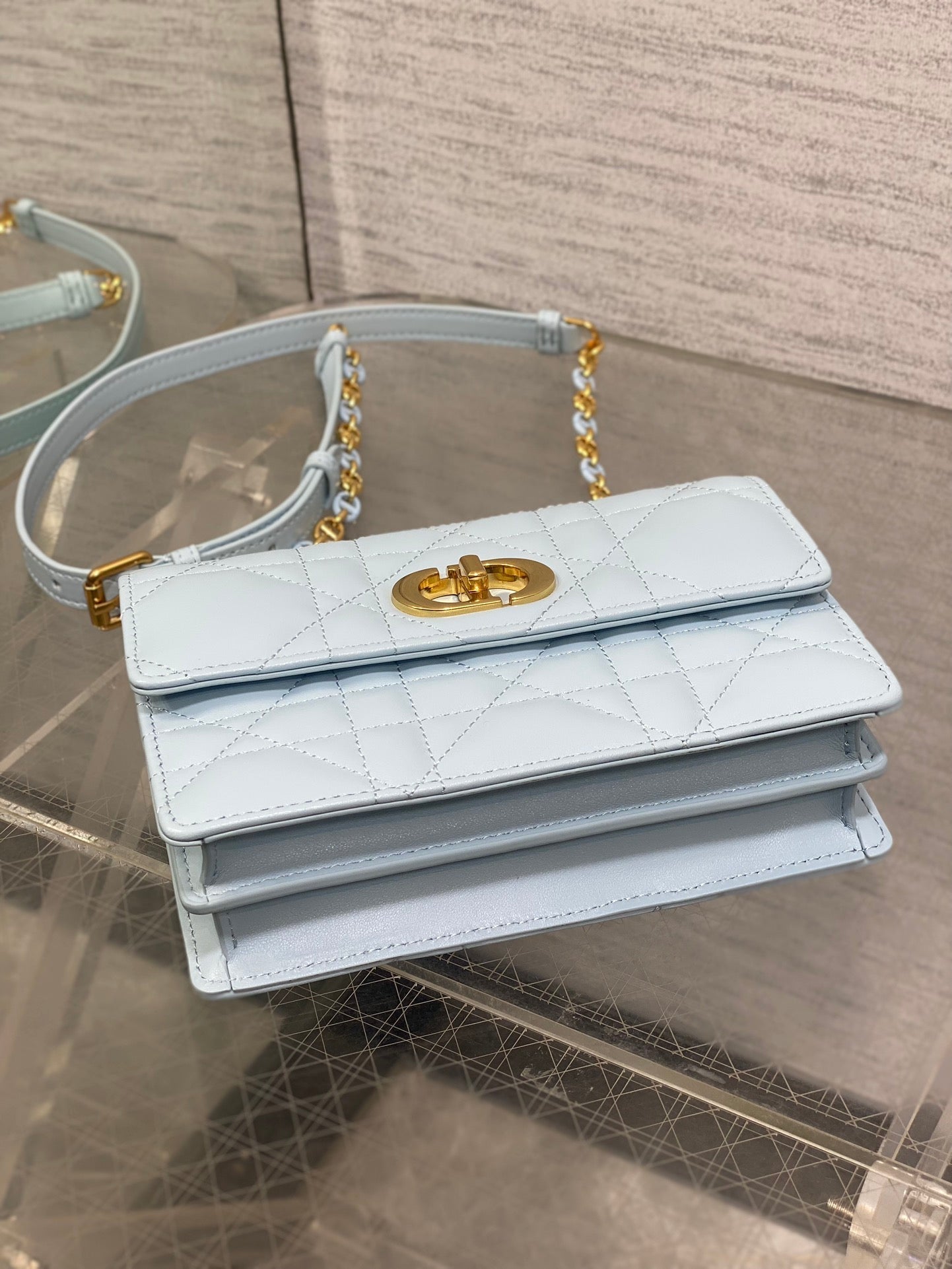 CD Miss Caro 17 Bag Blue Calfskin 229248 mysite