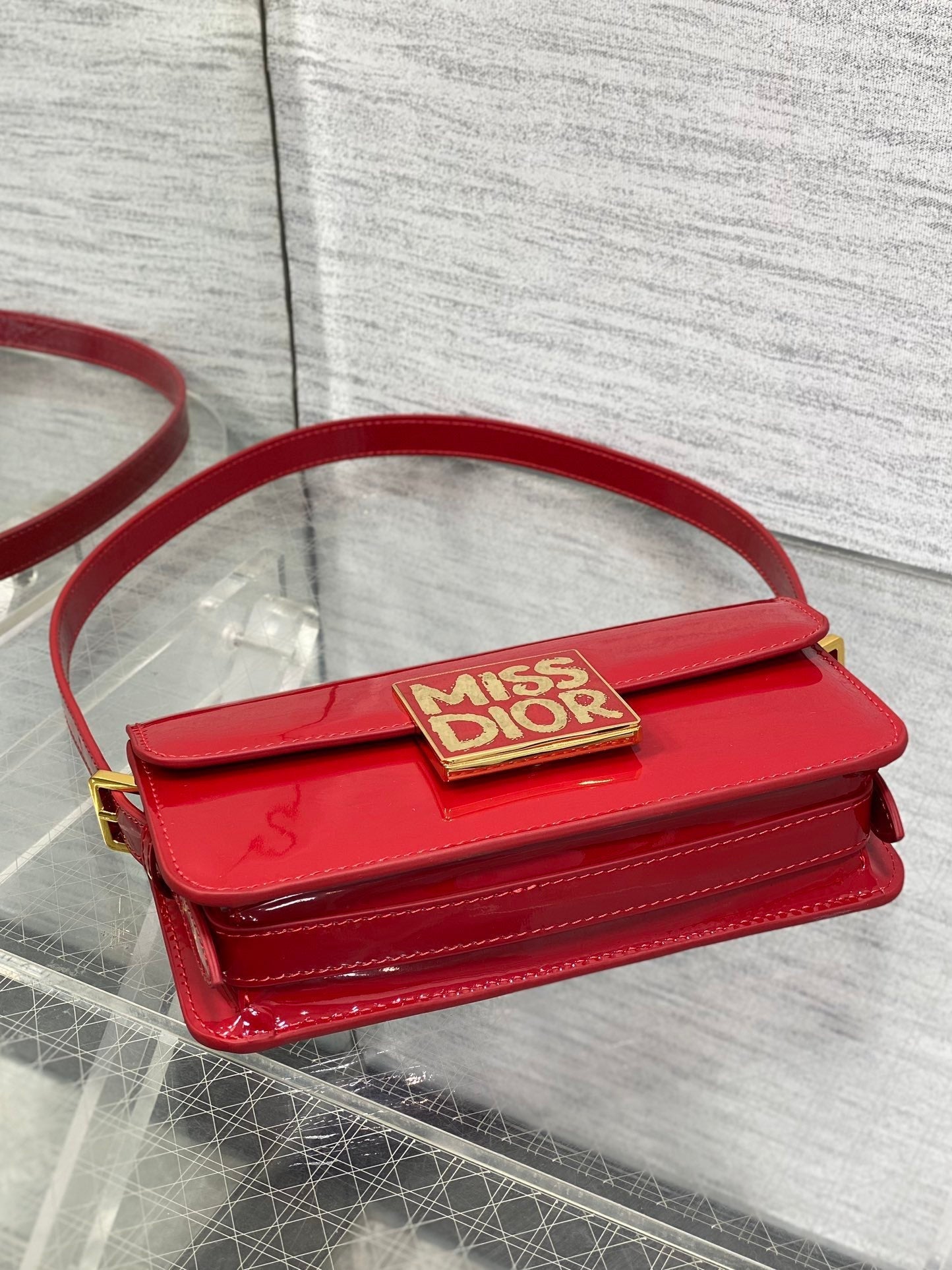 DiorNomad Miss Dior Bag Cherry Red Cowhide 247322