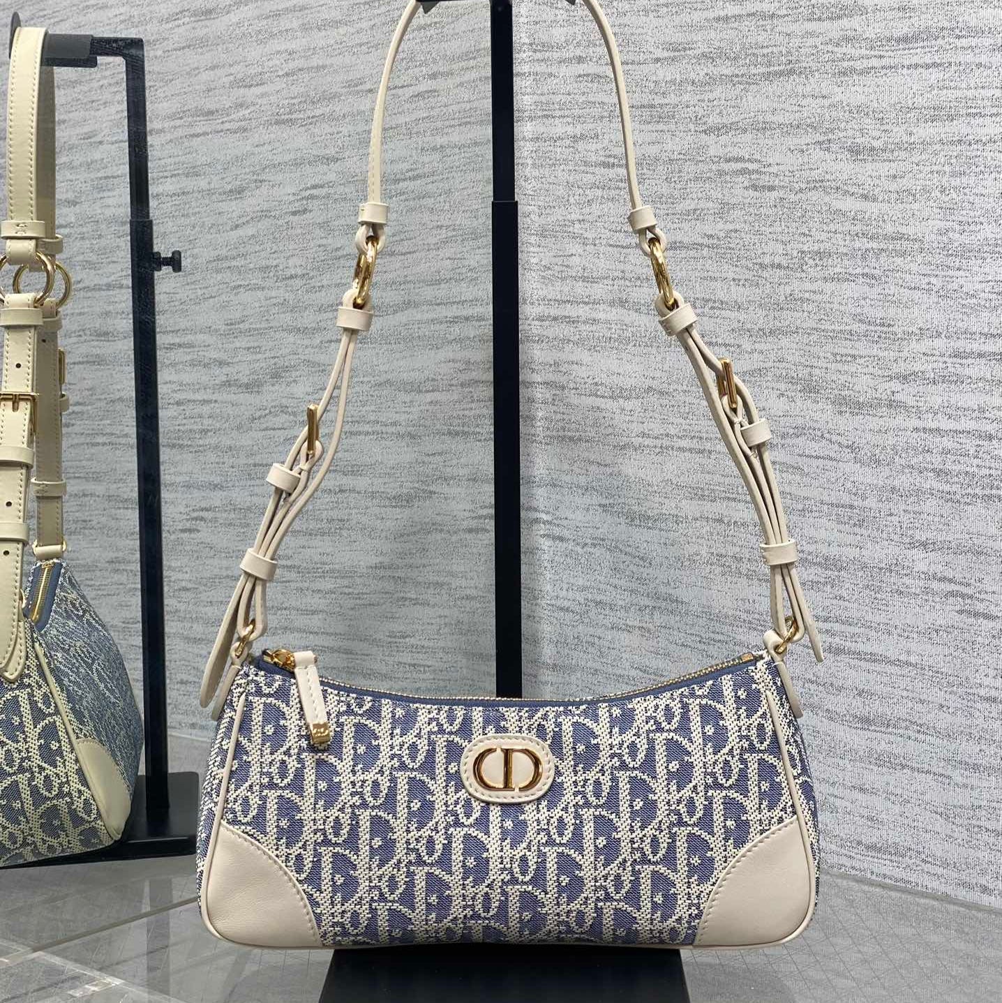 CD Cigale mini bag 26 blue raffia-effect fabric mysite