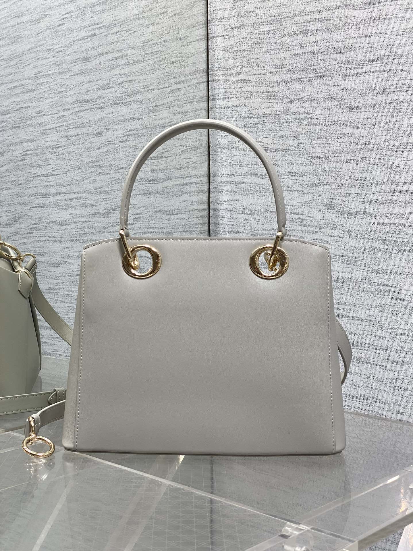 CD 26SS Bow-Adorned Bag Light Gray Calfskin 272509 mysite