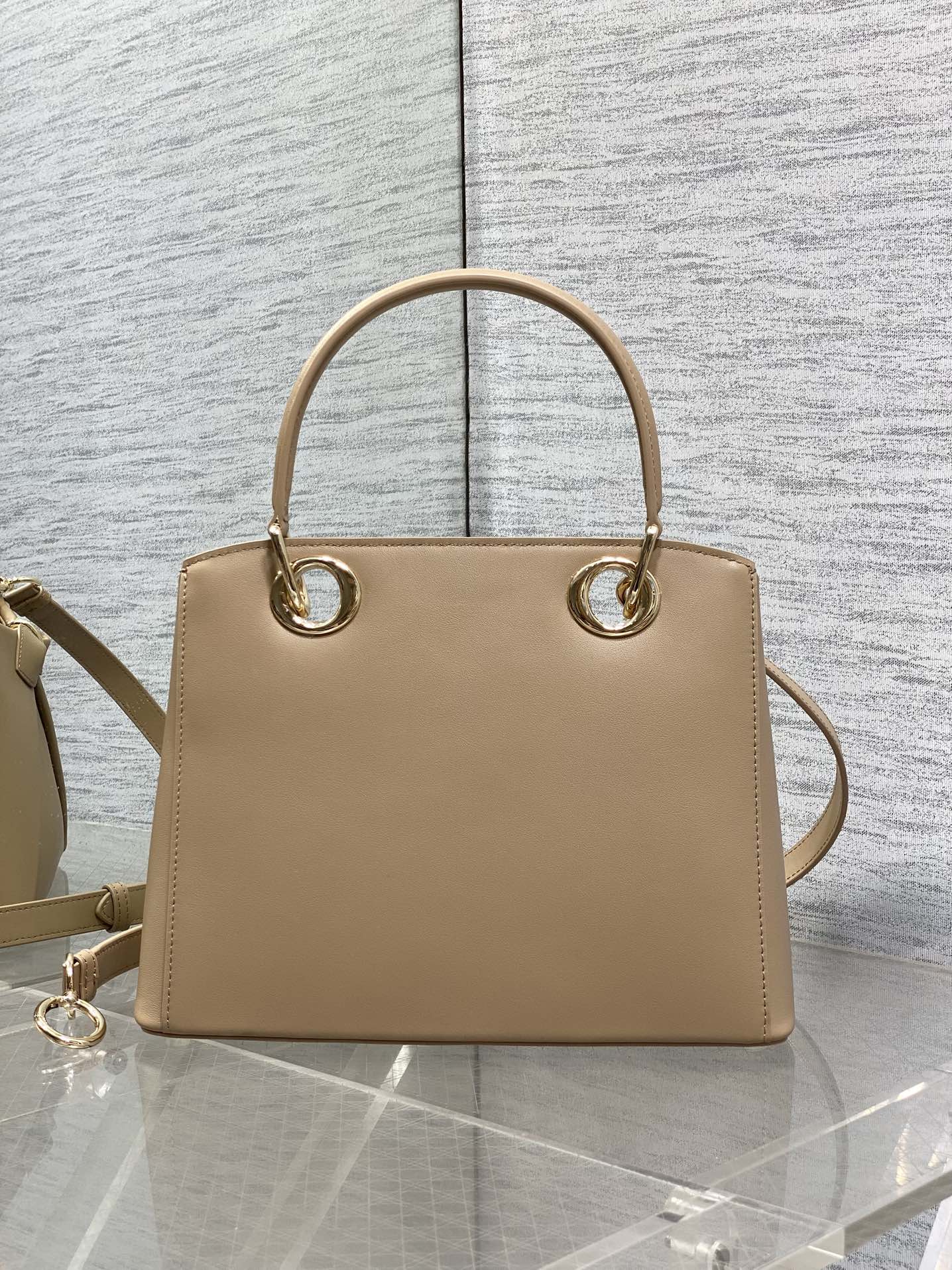 CD 26SS Bow-Adorned Bag Khaki Brown Calfskin 272513 mysite