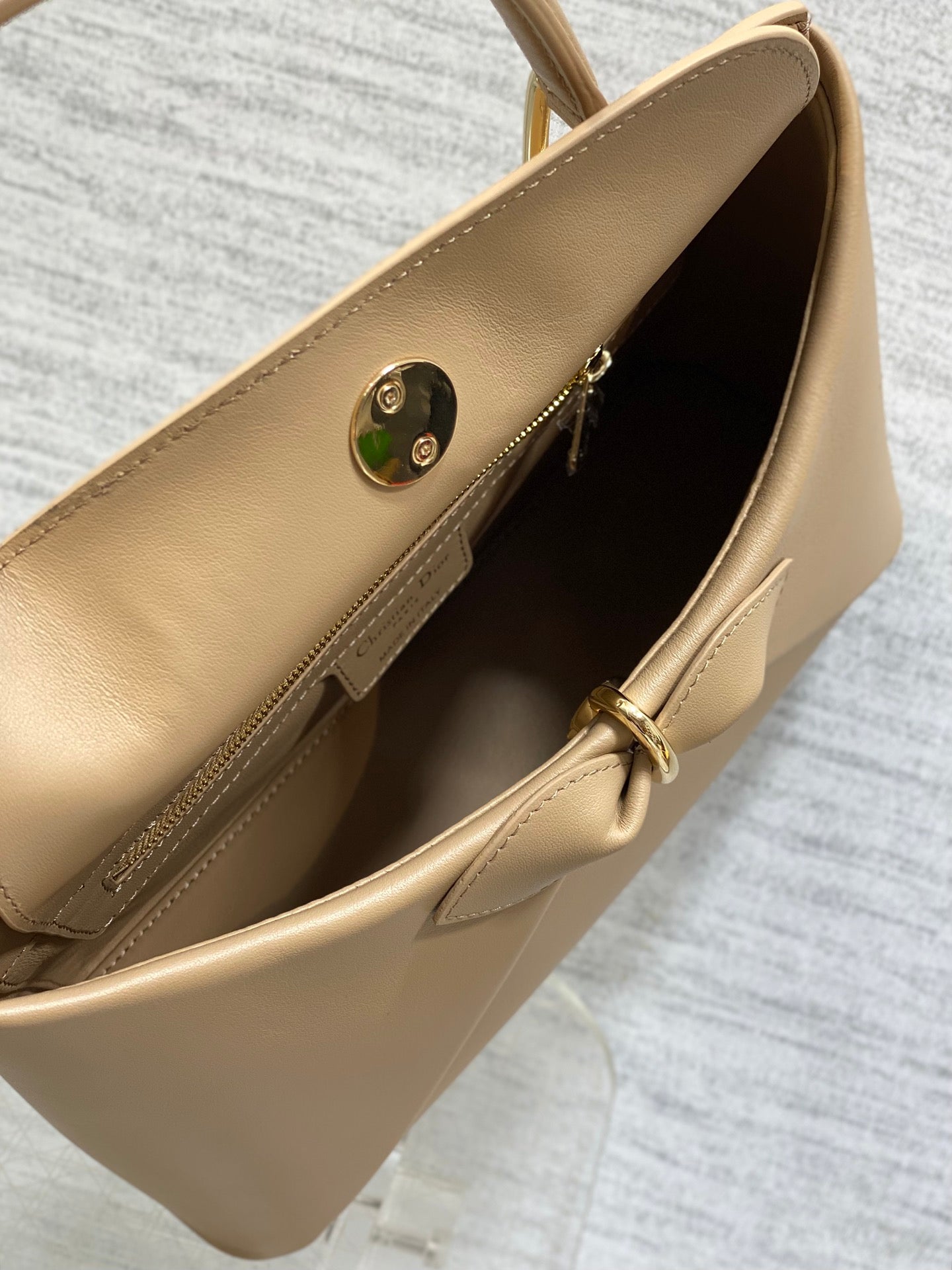 CD 26SS Bow-Adorned Bag Khaki Brown Calfskin 272513 mysite