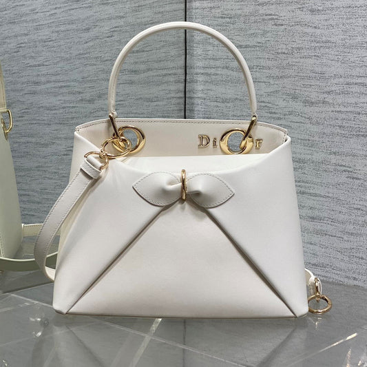 CD 26SS Bow-Adorned Bag White Calfskin 272515 mysite