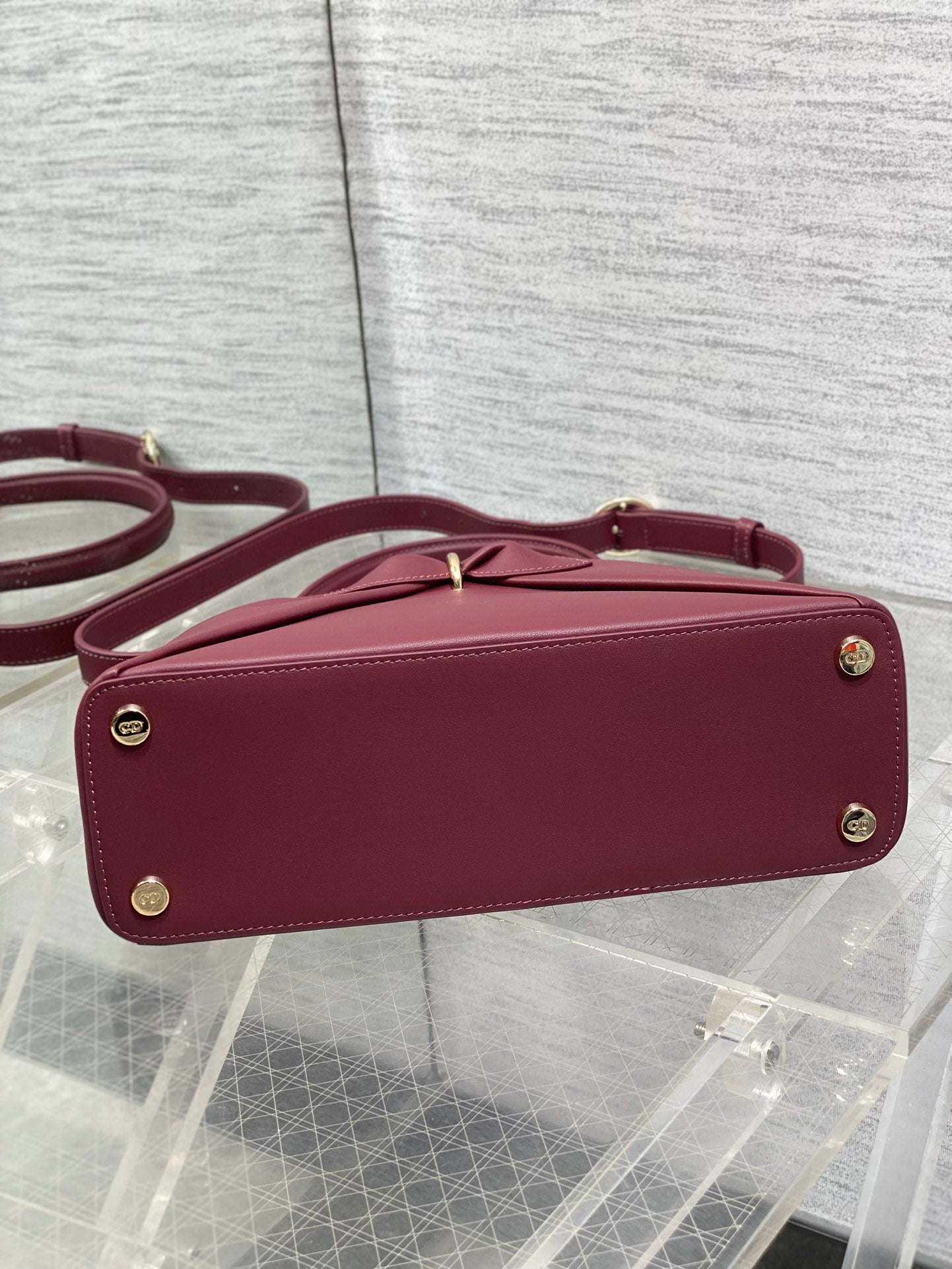 CD 26SS Bow-Adorned Bag Burgundy Calfskin 272517 mysite