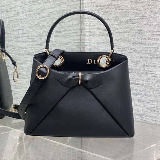 CD 26SS Bow-Adorned Bag Black Calfskin 272519 mysite