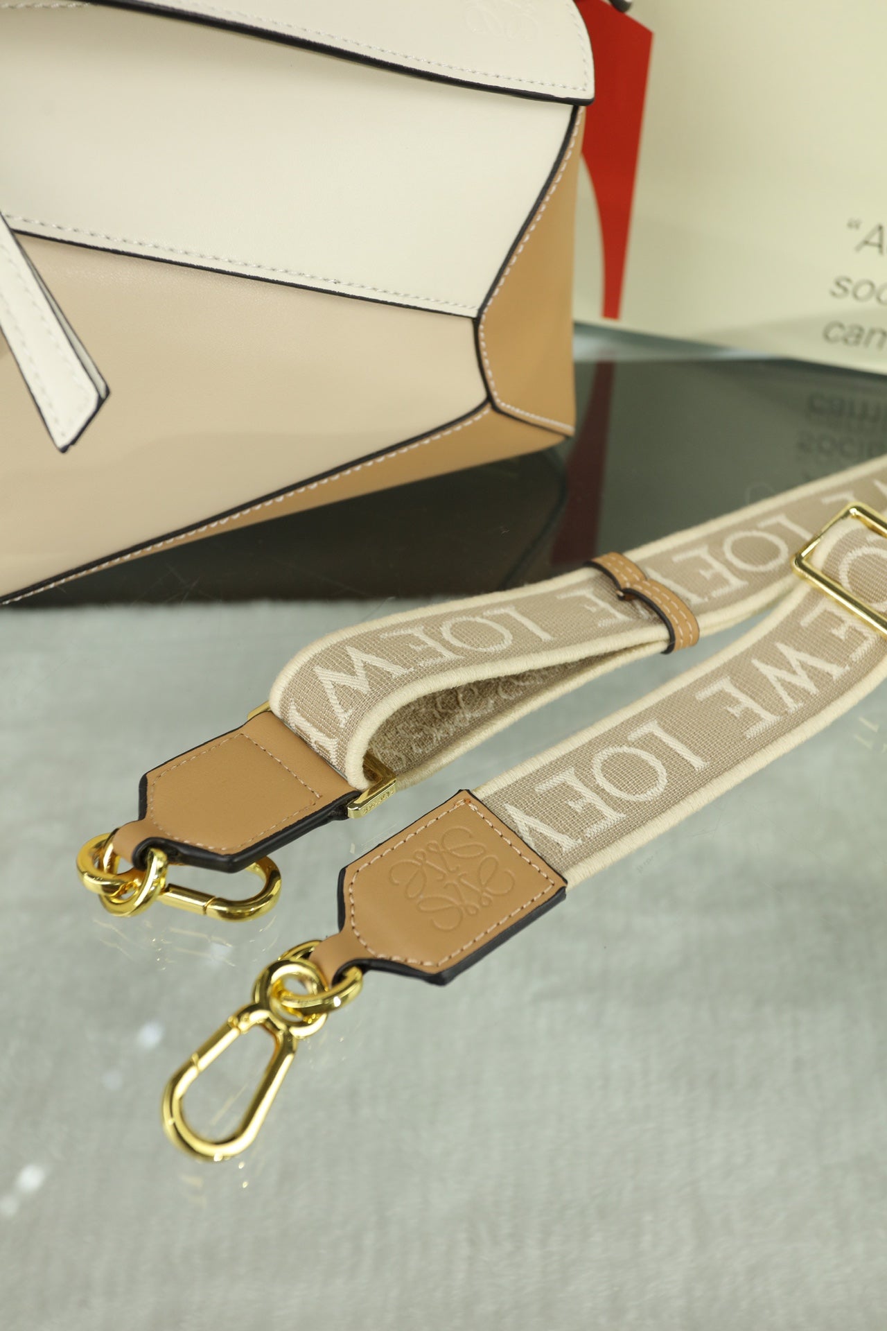 LOE MINI PUZZLE 23 BAG IN BEIGE CREAM MIX TAN CALFSKIN mysite