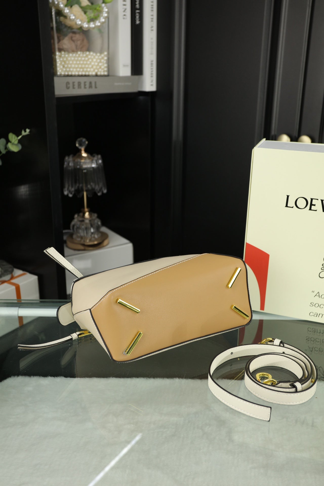 LOE MINI PUZZLE 23 BAG IN BEIGE CREAM MIX TAN CALFSKIN mysite