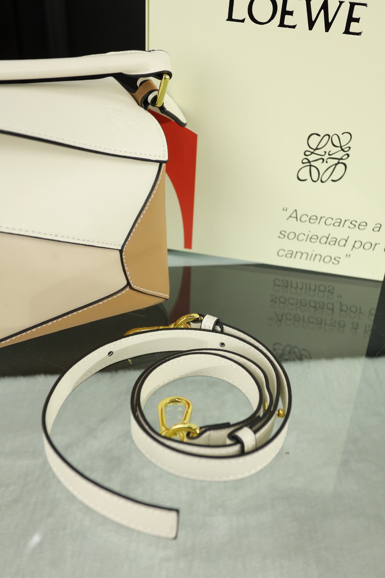 LOE MINI PUZZLE 23 BAG IN BEIGE CREAM MIX TAN CALFSKIN mysite