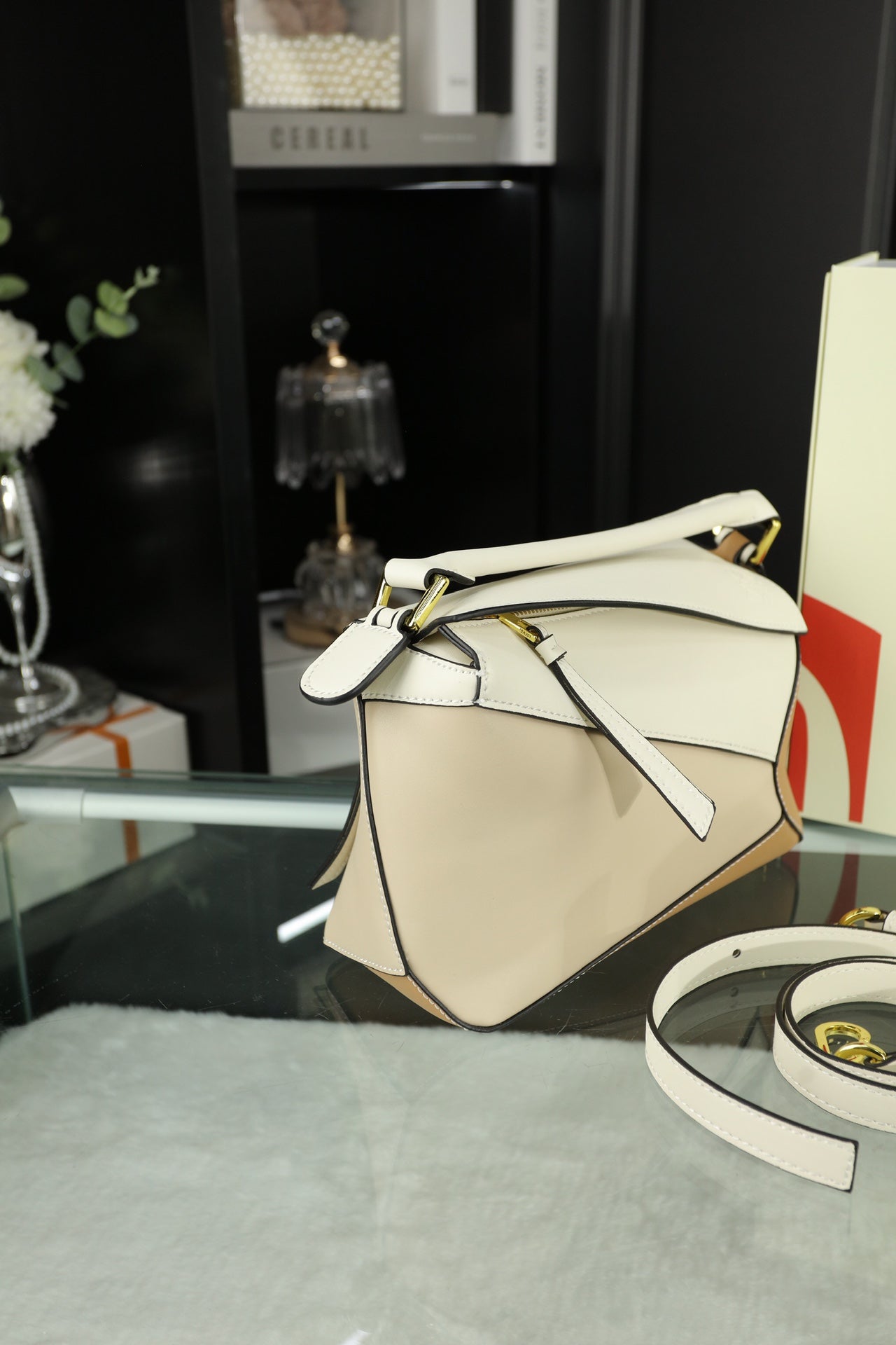 LOE MINI PUZZLE 23 BAG IN BEIGE CREAM MIX TAN CALFSKIN mysite