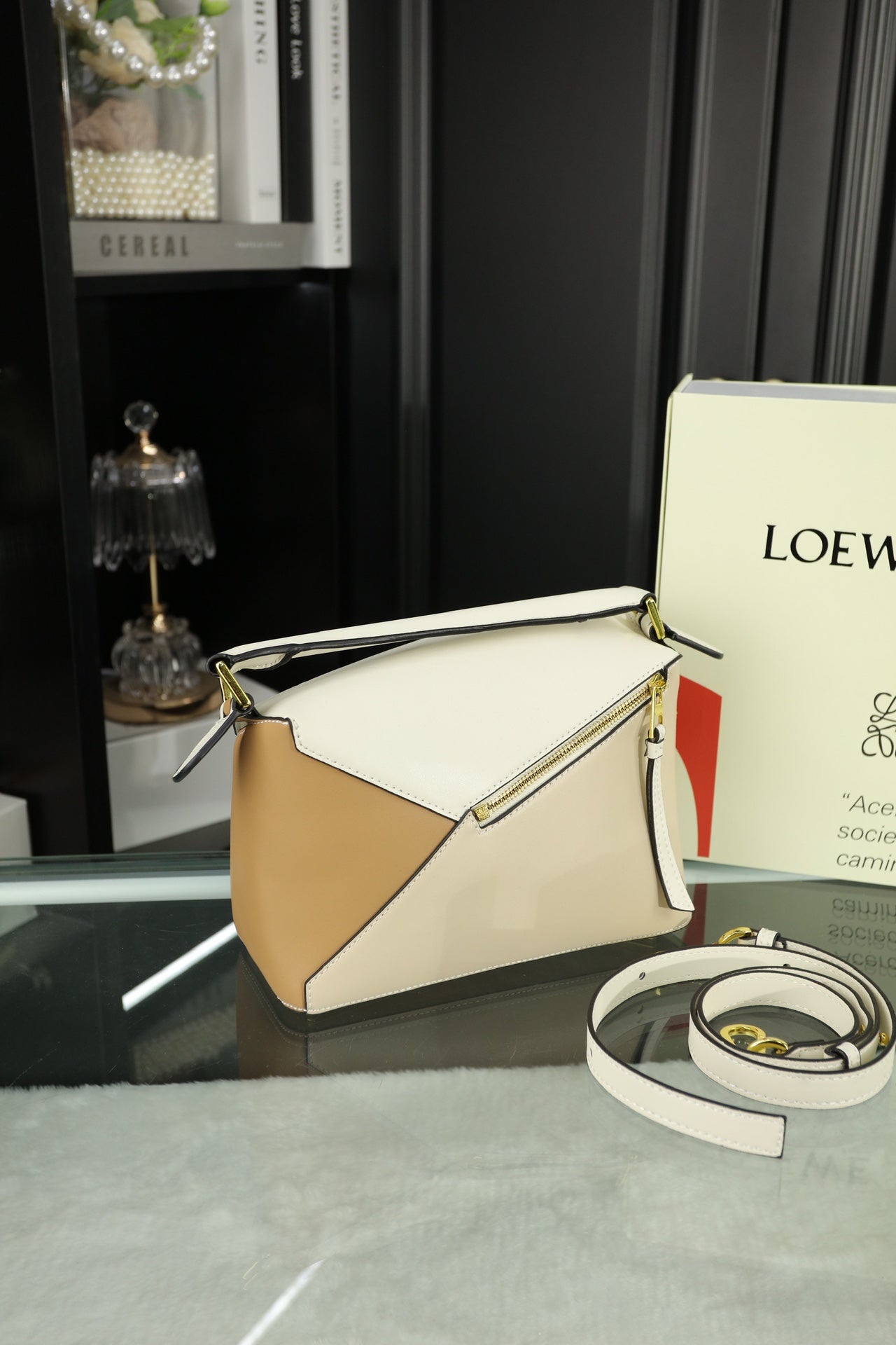 LOE MINI PUZZLE 23 BAG IN BEIGE CREAM MIX TAN CALFSKIN mysite