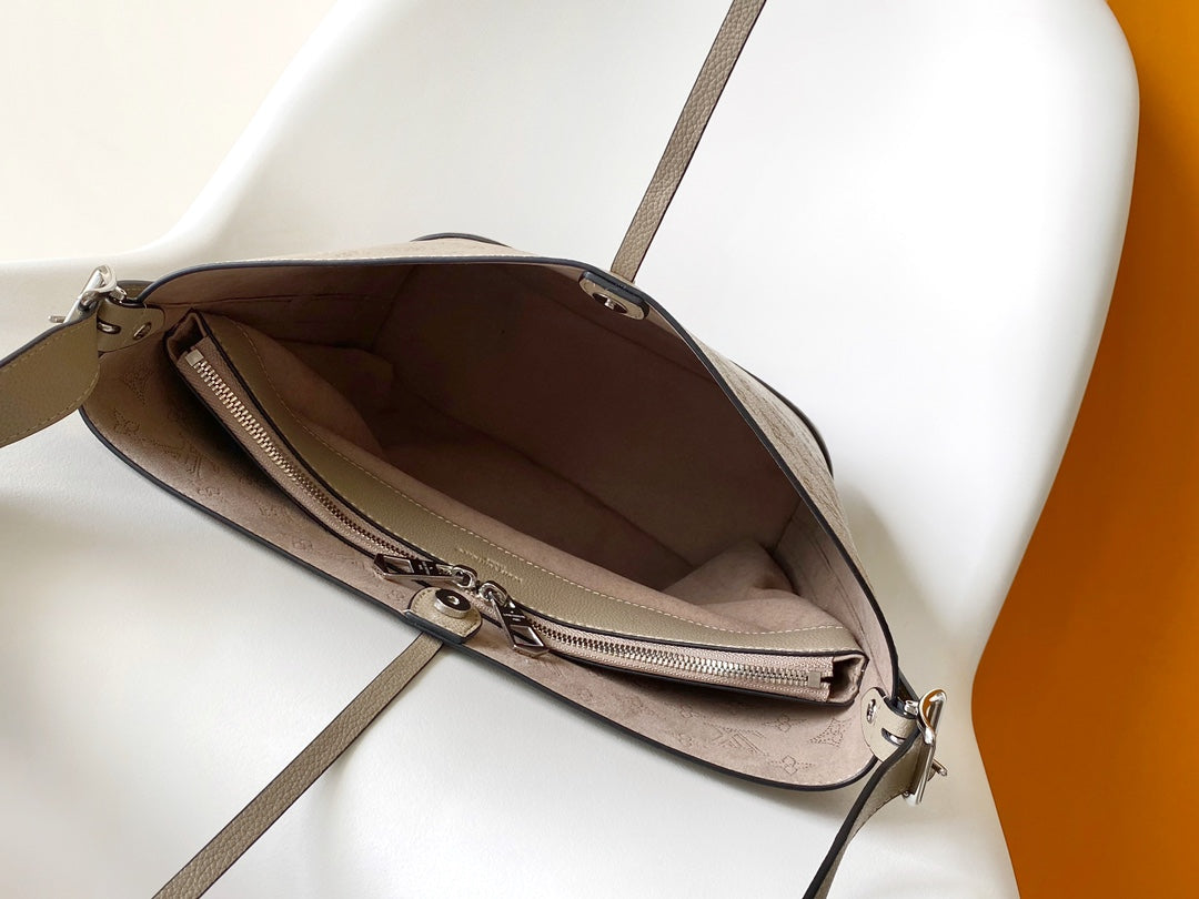 LV M12140 Flore Handbag 28cm Galet Gray Monogram Perforated Cowhide mysite