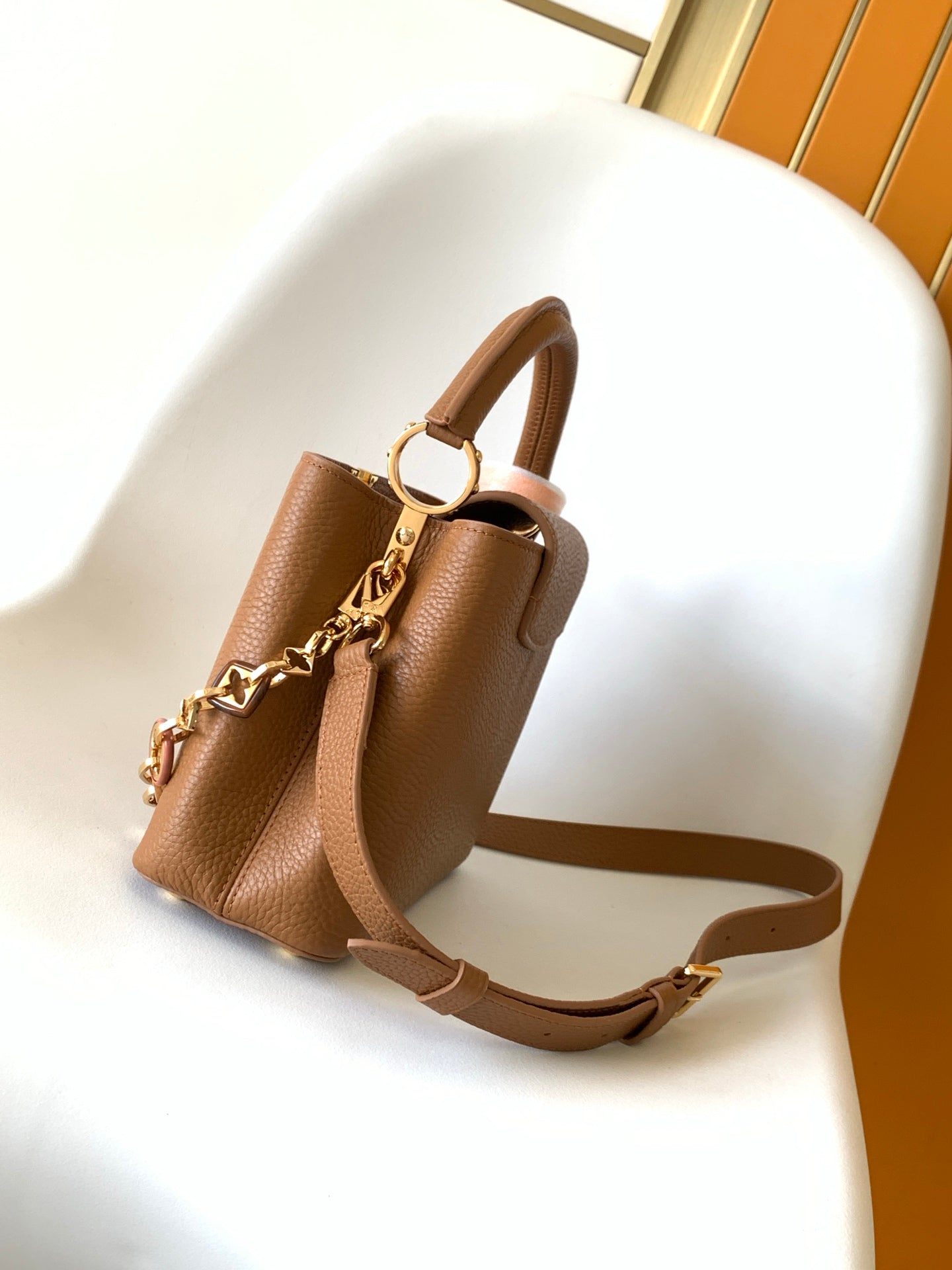 LV Capucine Mini Bag 27cm Brown Gold Taurillon cowhide mysite