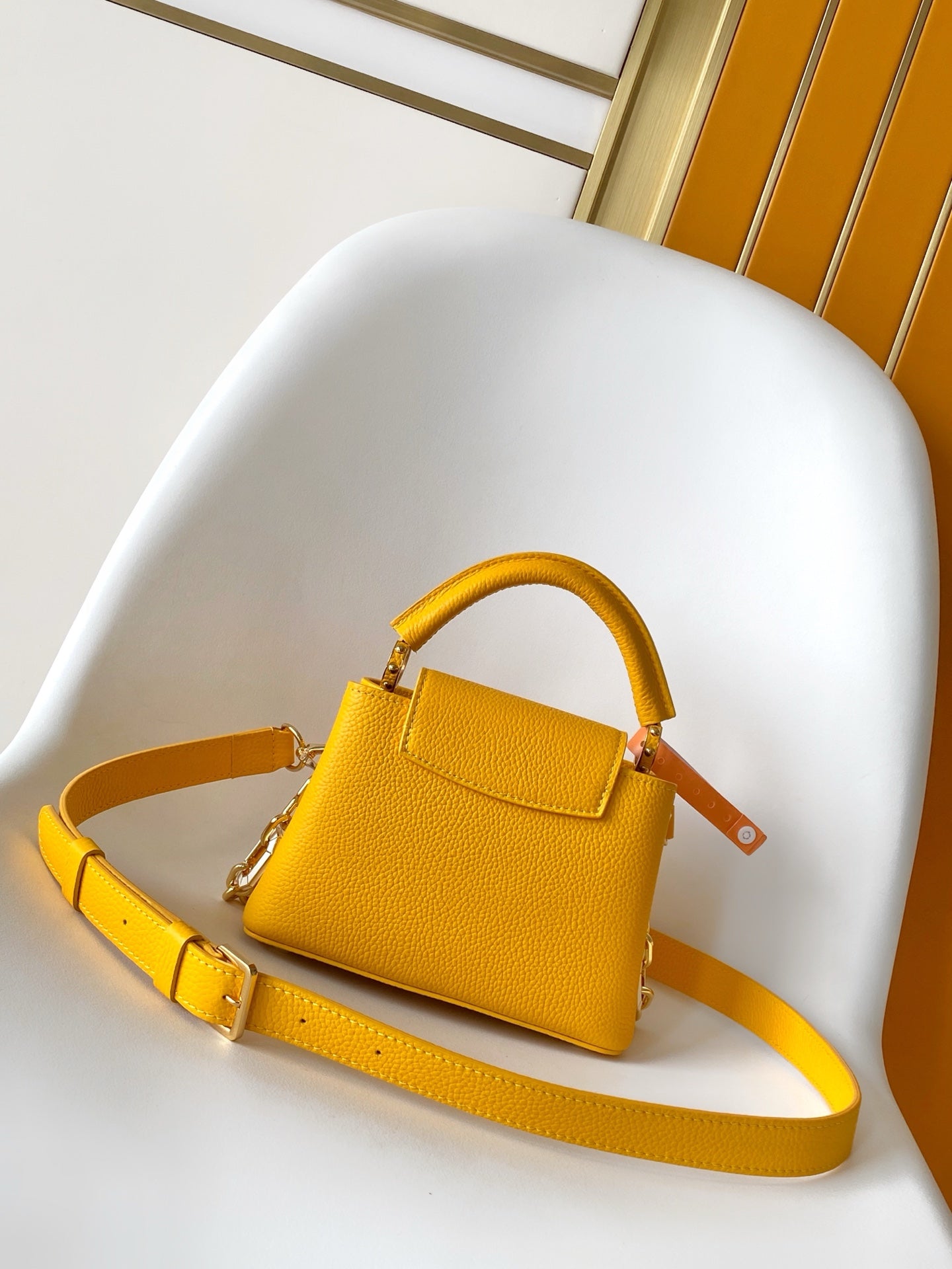 LV M25232 Capucines BB Handbag 21cm Orange Taurillon Cowhide  GHW mysite