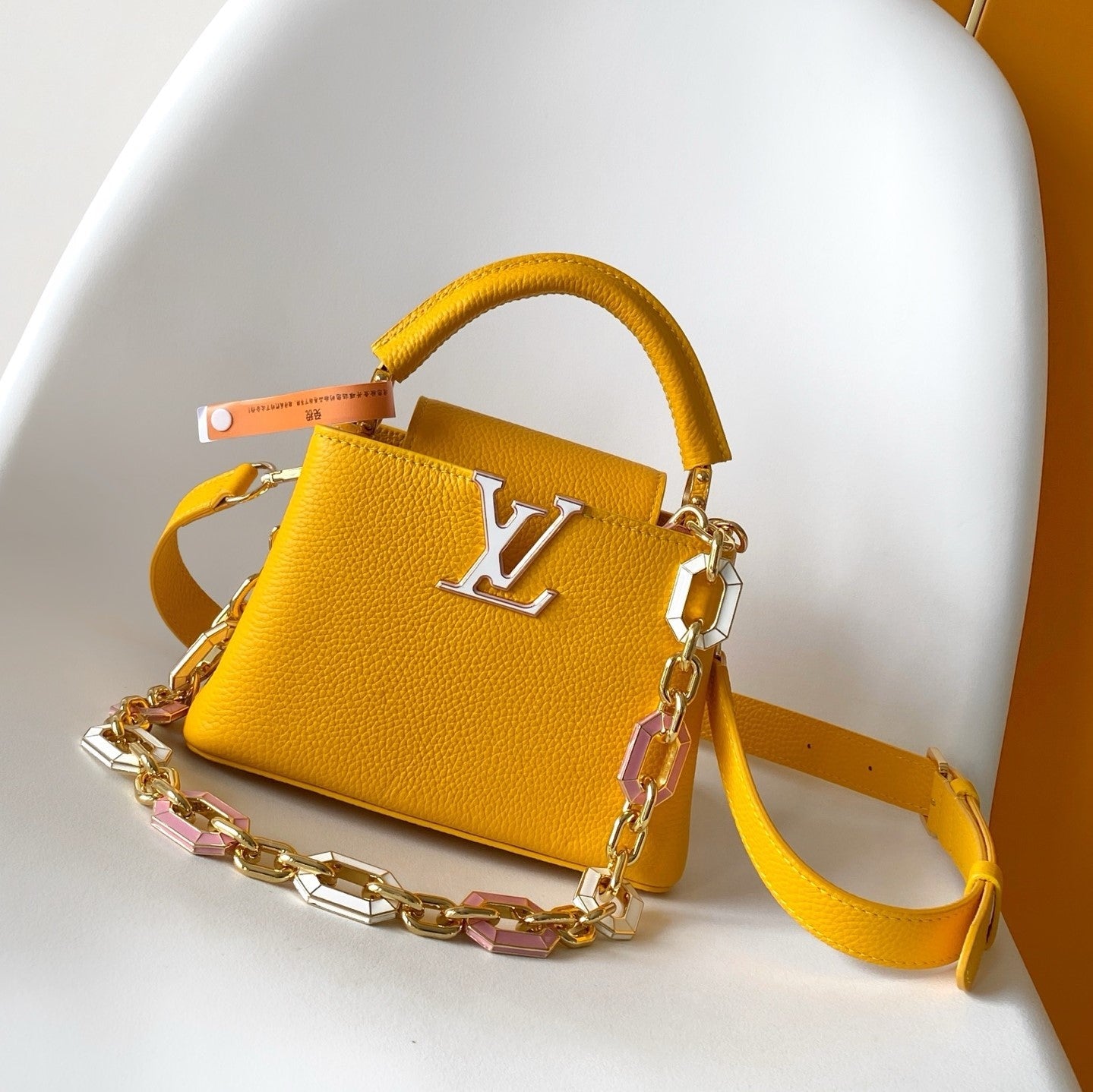 LV M25232 Capucines BB Handbag 21cm Orange Taurillon Cowhide  GHW mysite