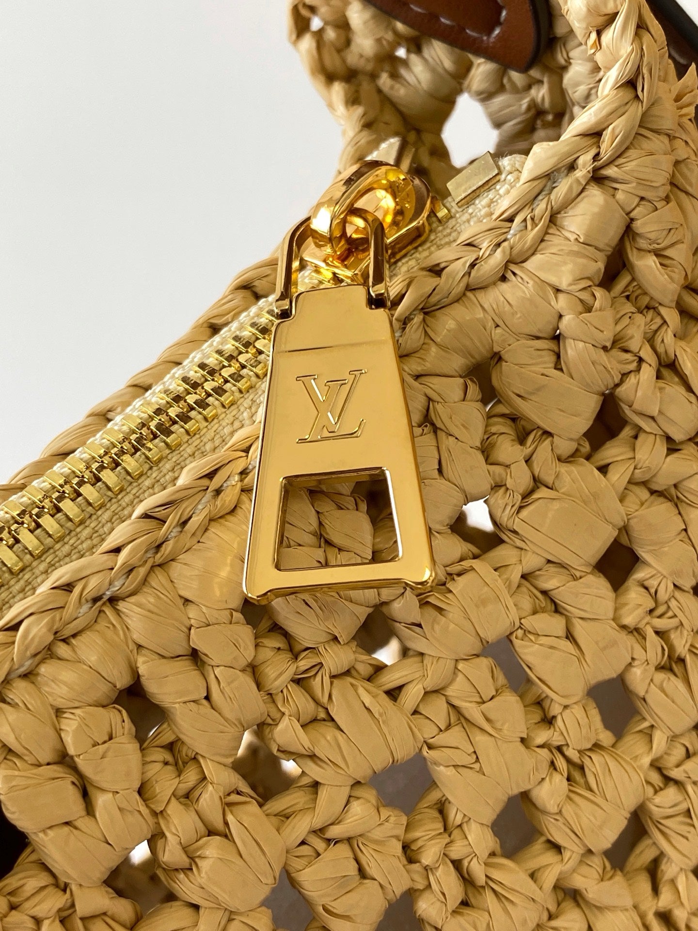 LV Hills Pochette 18.5cm Brown Beige Raffia & Cowhide GHW mysite