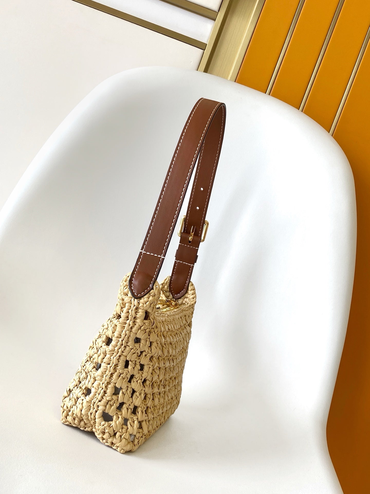 LV Hills Pochette 18.5cm Brown Beige Raffia & Cowhide GHW mysite