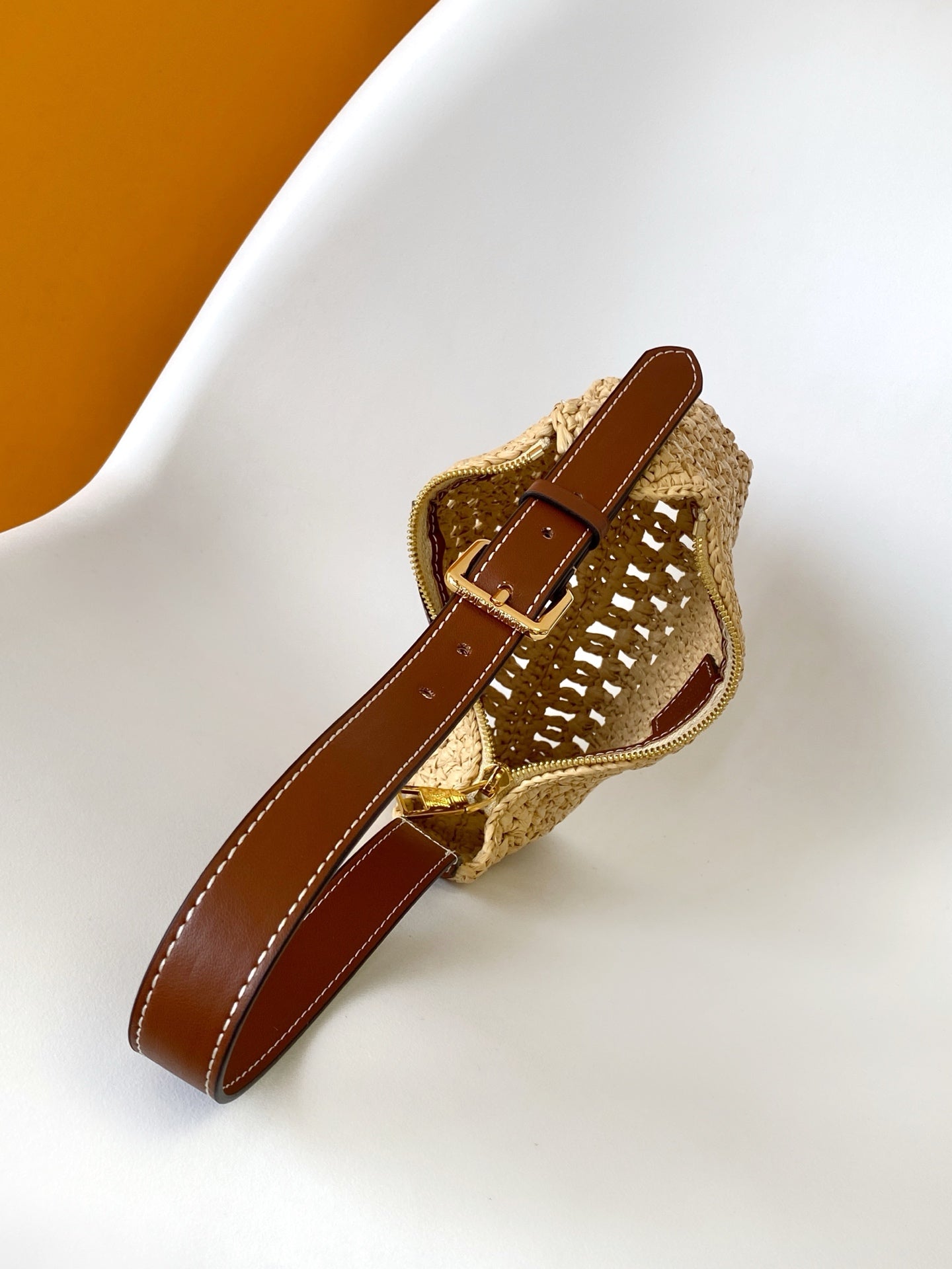 LV Hills Pochette 18.5cm Brown Beige Raffia & Cowhide GHW mysite