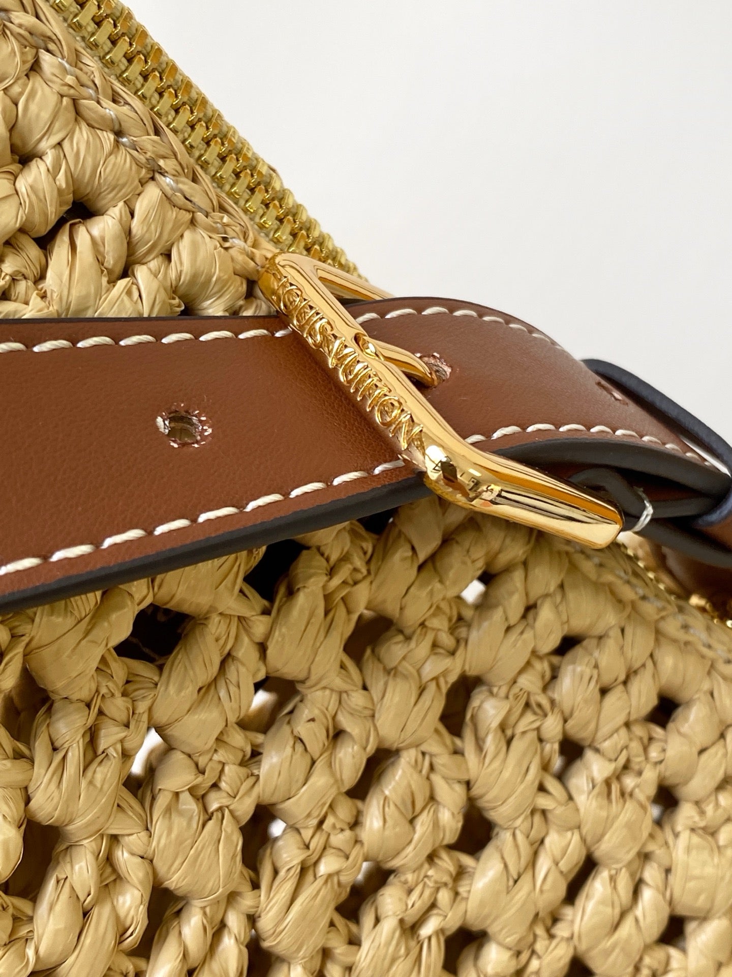 LV Hills Pochette 18.5cm Brown Beige Raffia & Cowhide GHW mysite