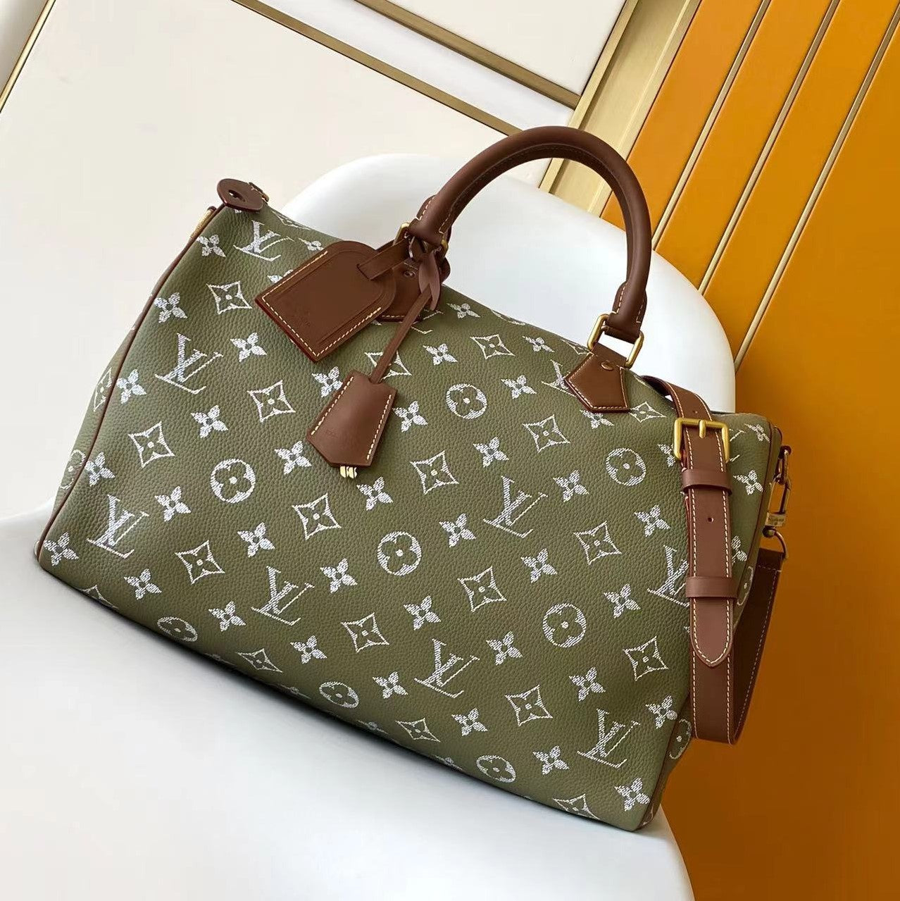 LV Speedy Bandoulière 40cm Green Sancha Monogram Calfskin GHW mysite