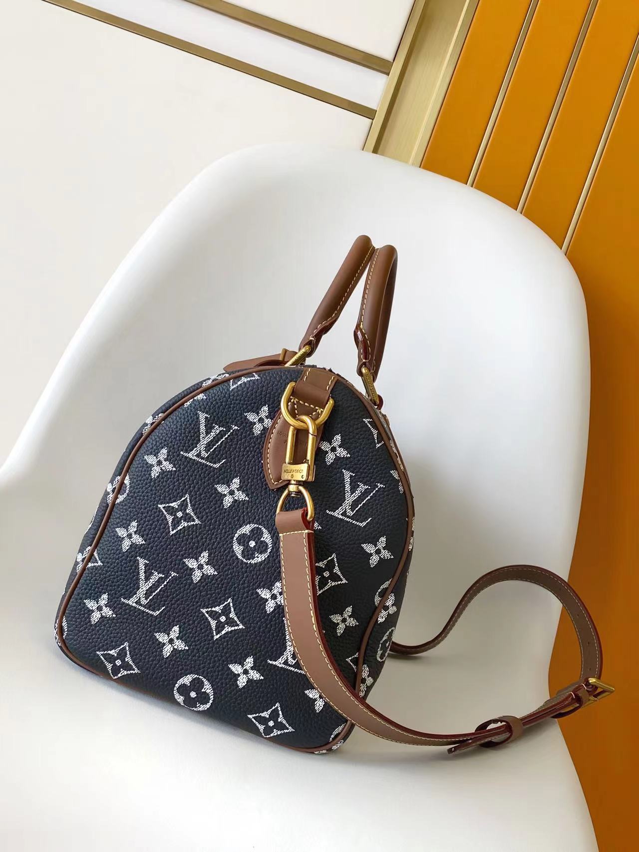 LV Speedy Bandoulière 30cm Indigo Blue Monogram Calfskin GHW mysite