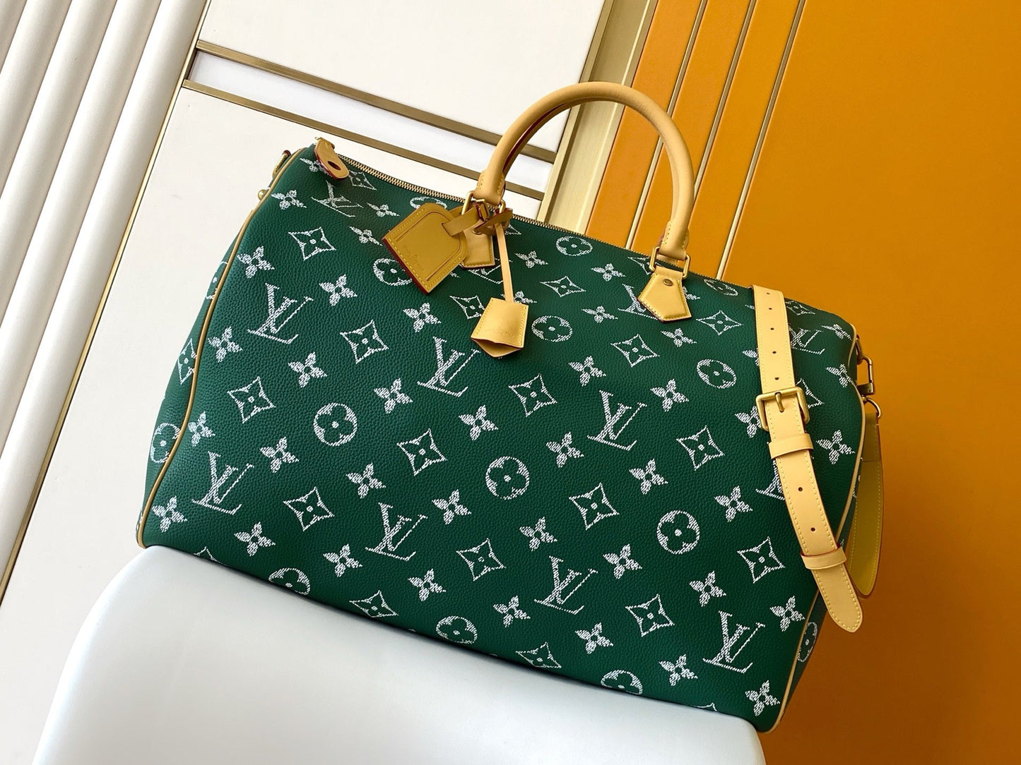 LV Speedy P9 Bandoulière 50 Green Cowhide GHW mysite