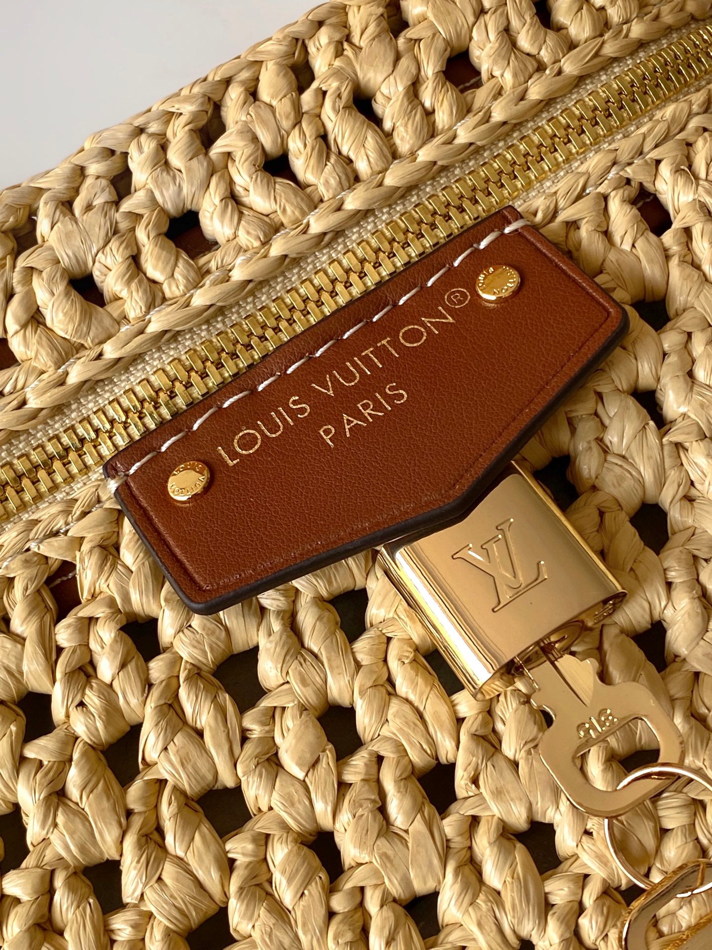 LV Vanity Chain Pouch 19cm Brown Raffia & Cowhide GHW mysite