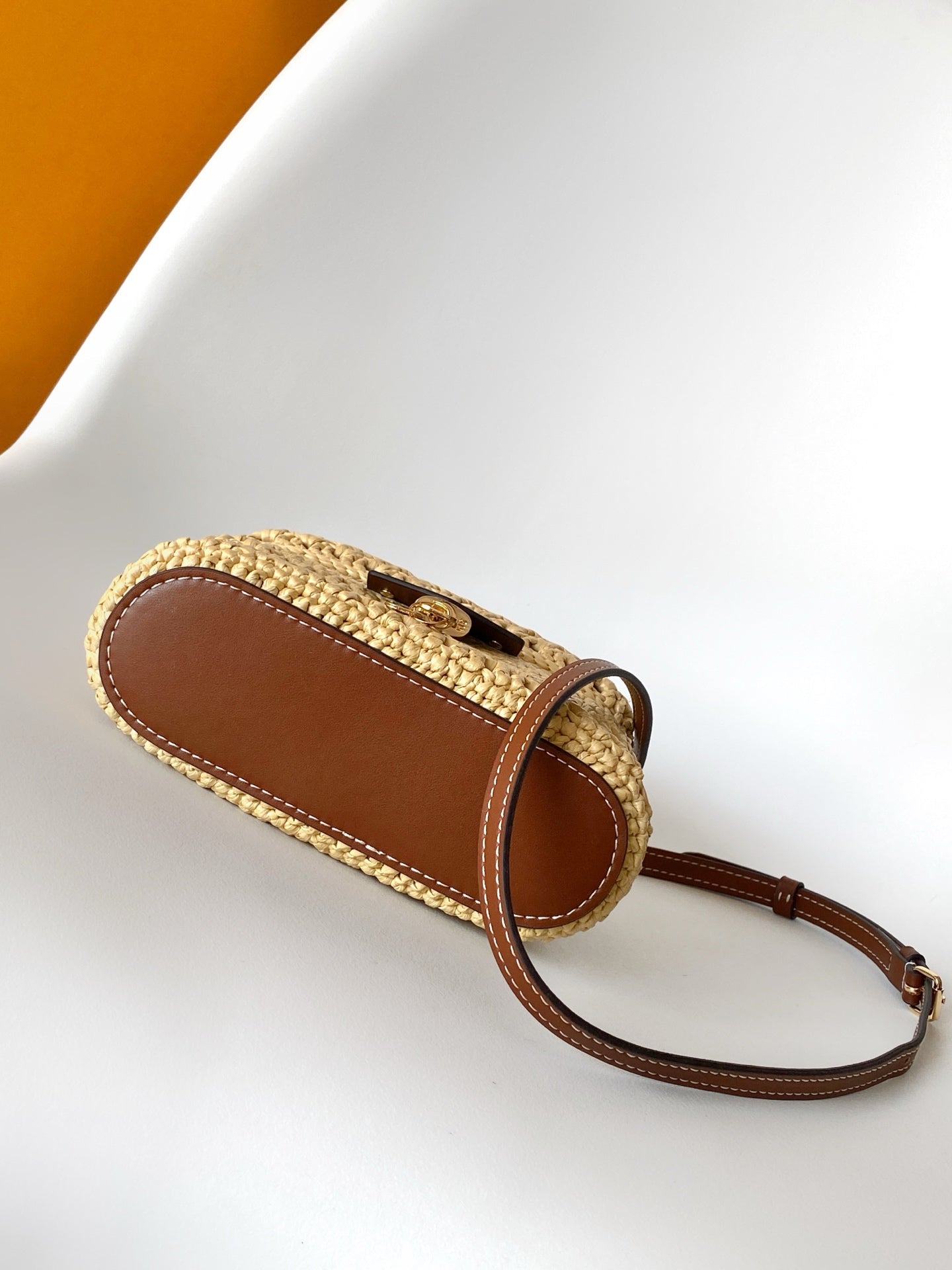 LV Vanity Chain Pouch 19cm Brown Raffia & Cowhide GHW mysite