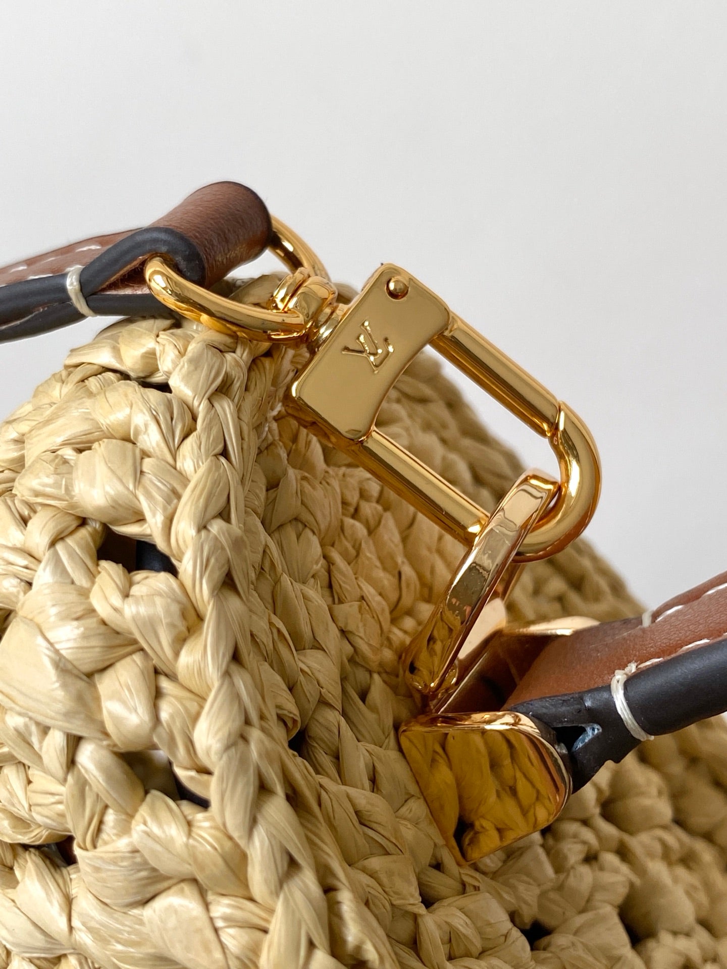 LV Vanity Chain Pouch 19cm Brown Raffia & Cowhide GHW mysite