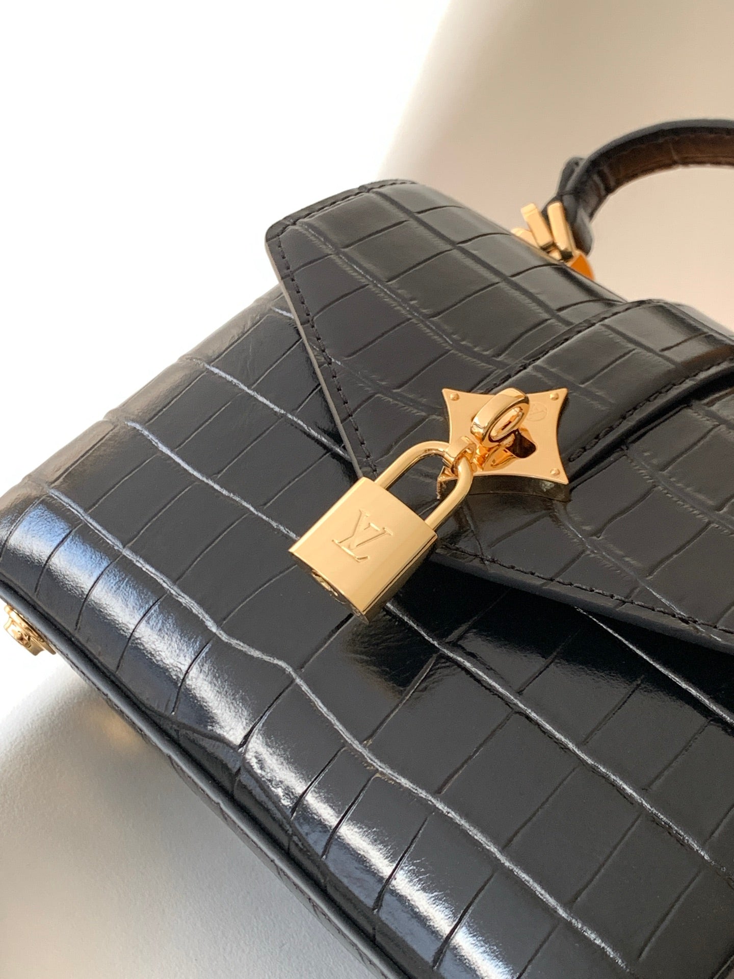 LV 25s Rose Des Vents Handbag 19cm Black Crocodile GHW mysite