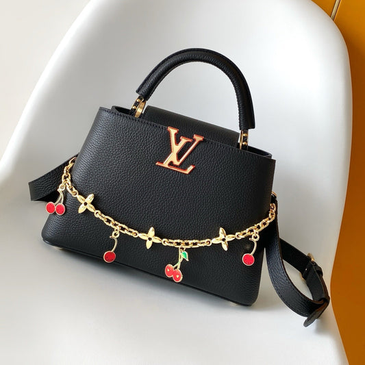LV x TM Capucines Cheerful Cherry Charms 27 Black Taurillon Leather 268185 mysite