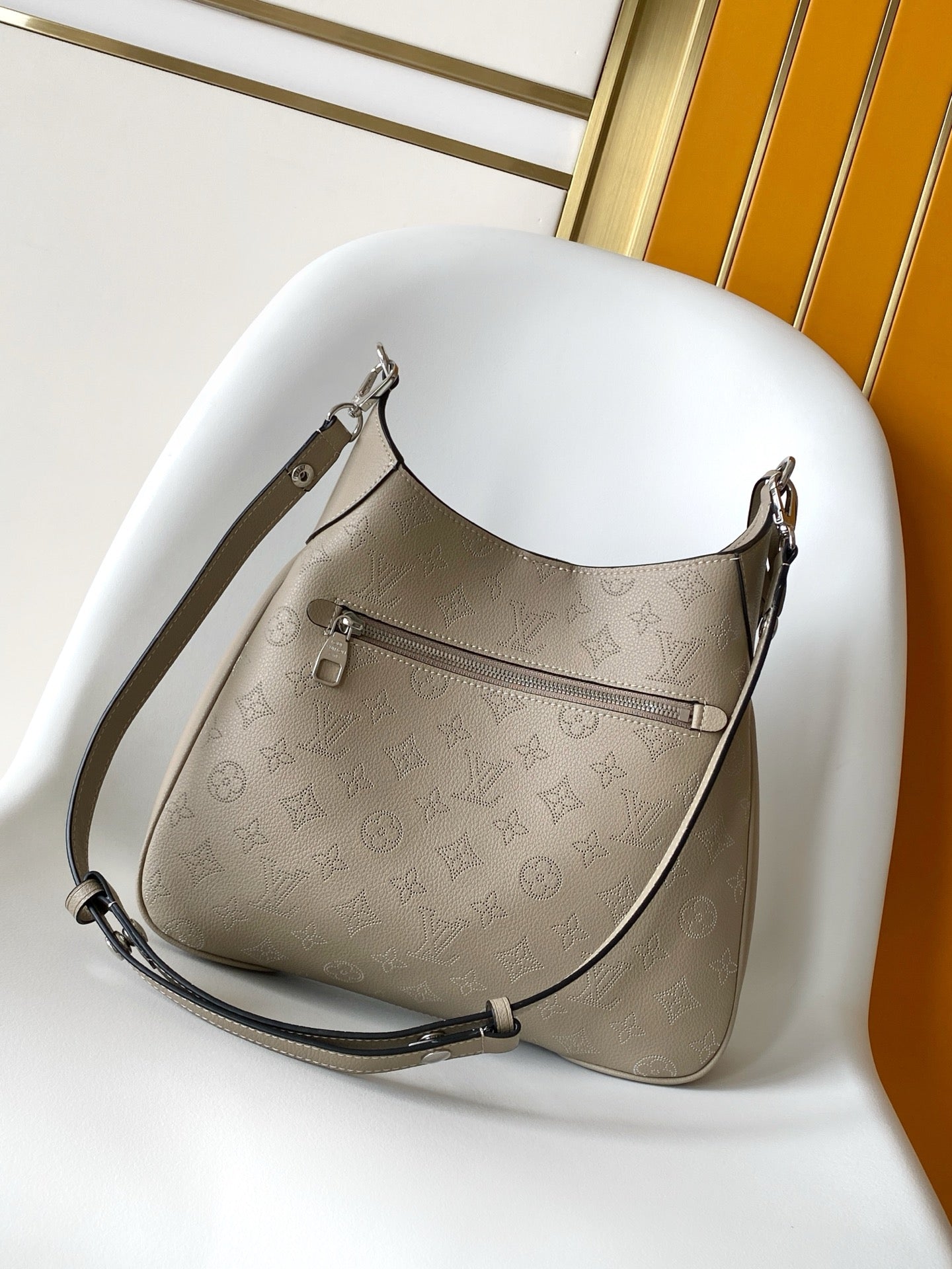 LV All Around MM Gray Perforated Mahina Taurillon Leather 268134 mysite