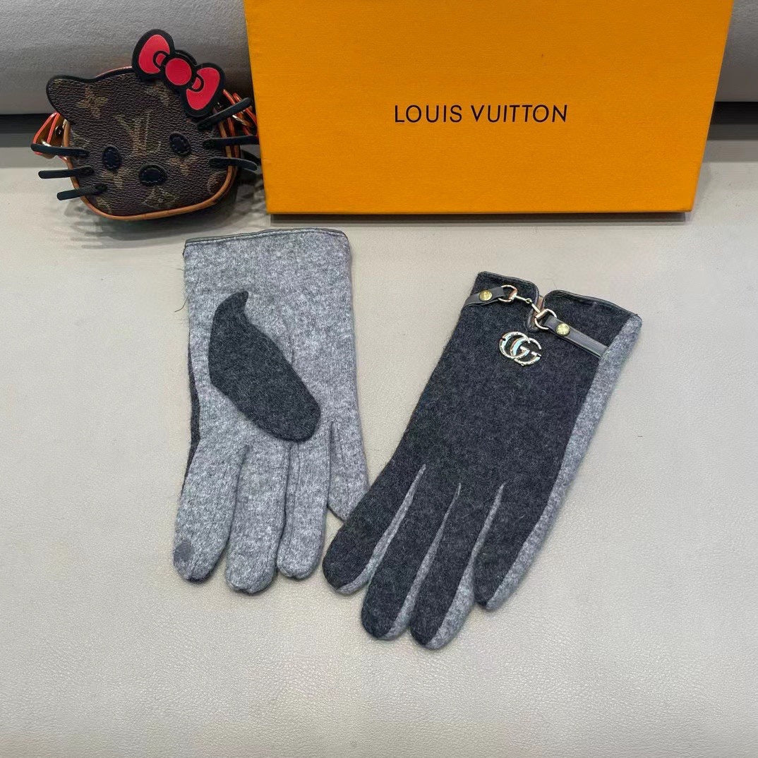 GLOVES IN CHARCOAL MIX LIGHT GRAY WOOL 454558 mysite